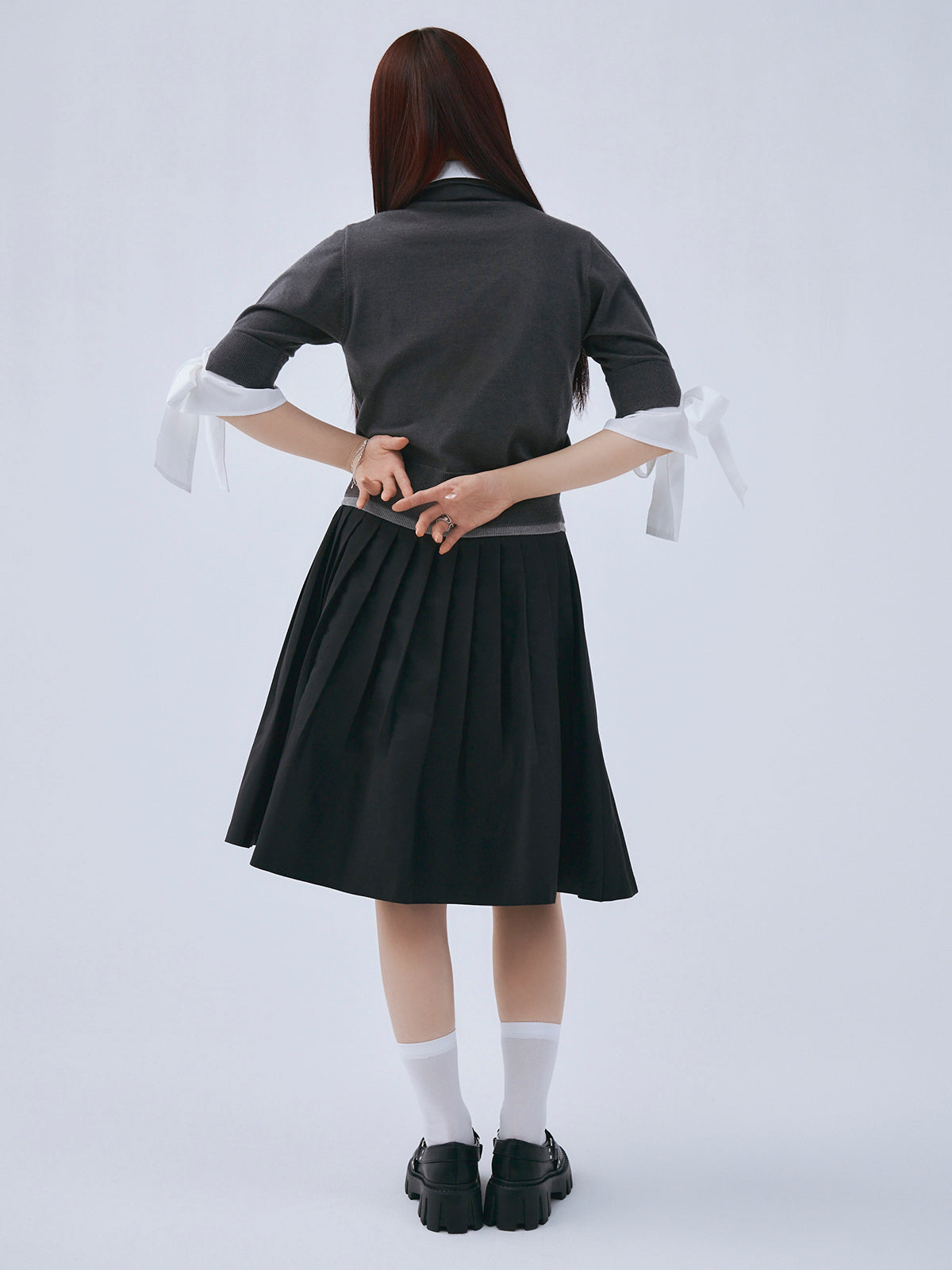 プリーツミディスカート