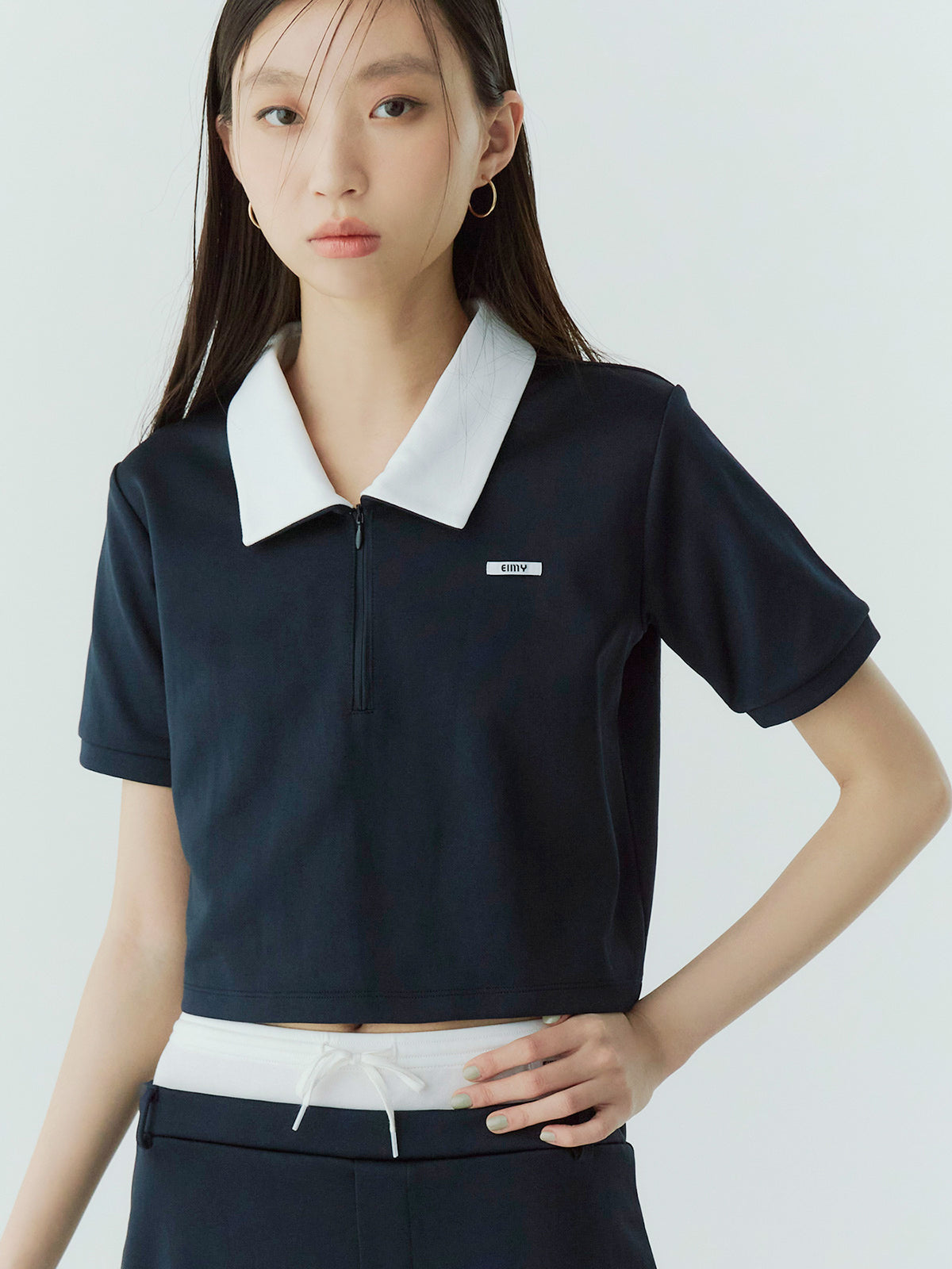 ハーフジップトップスストレートスカートSETUP