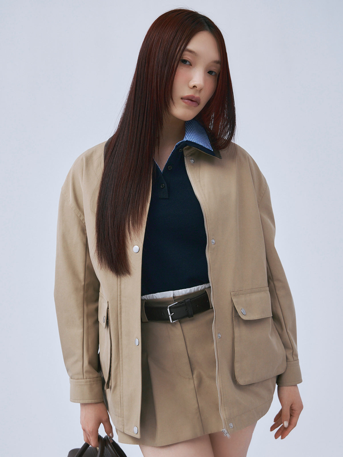 Switchingカラーフラップポケットブルゾン