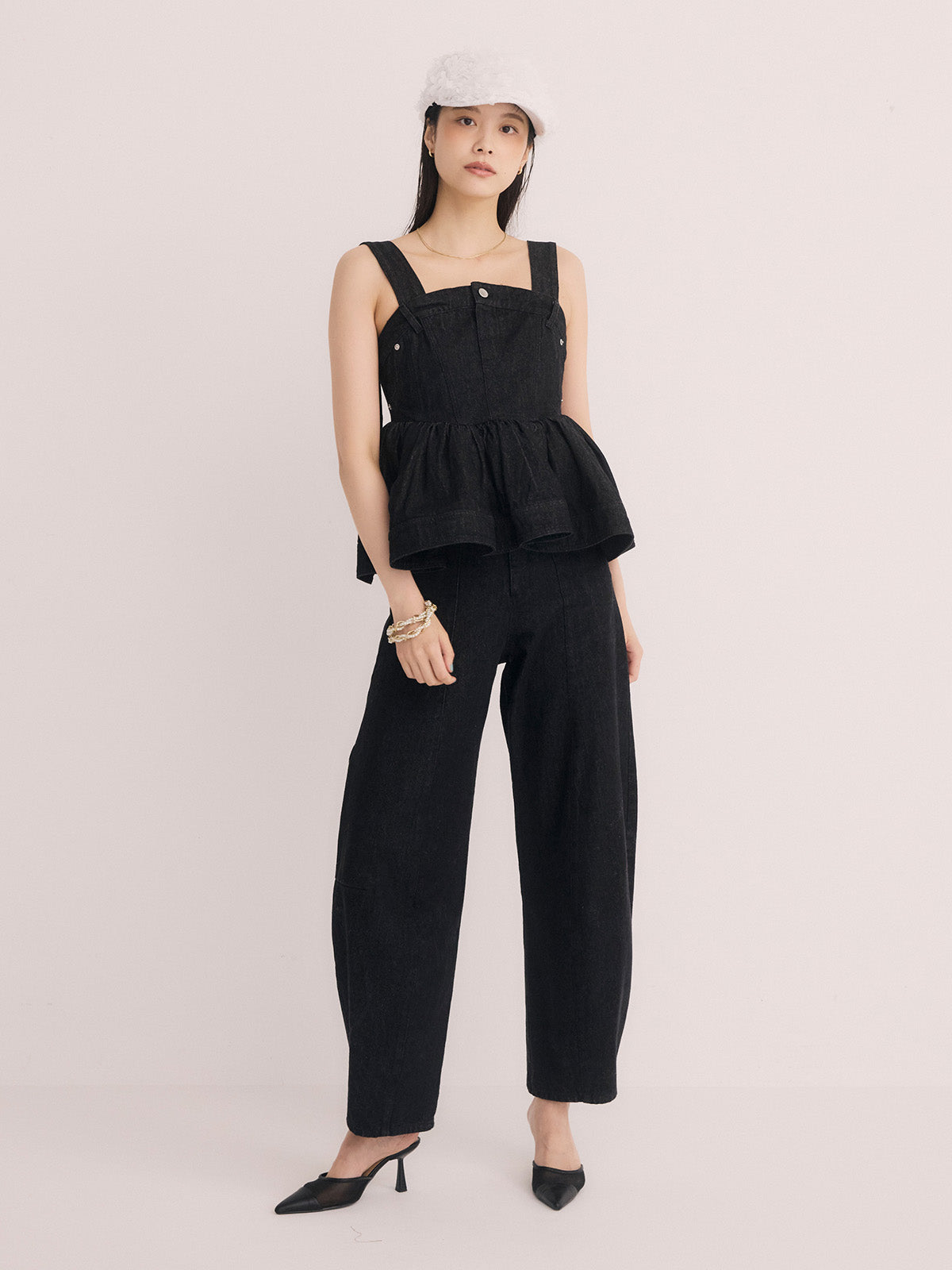 カービーパターンデニムパンツ