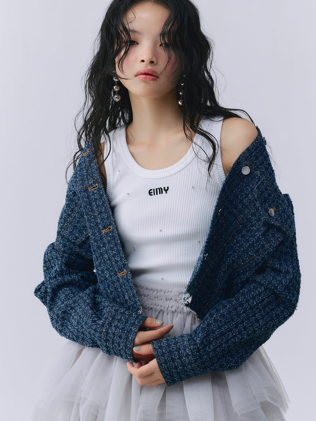 ツイードライクデニムジャケット