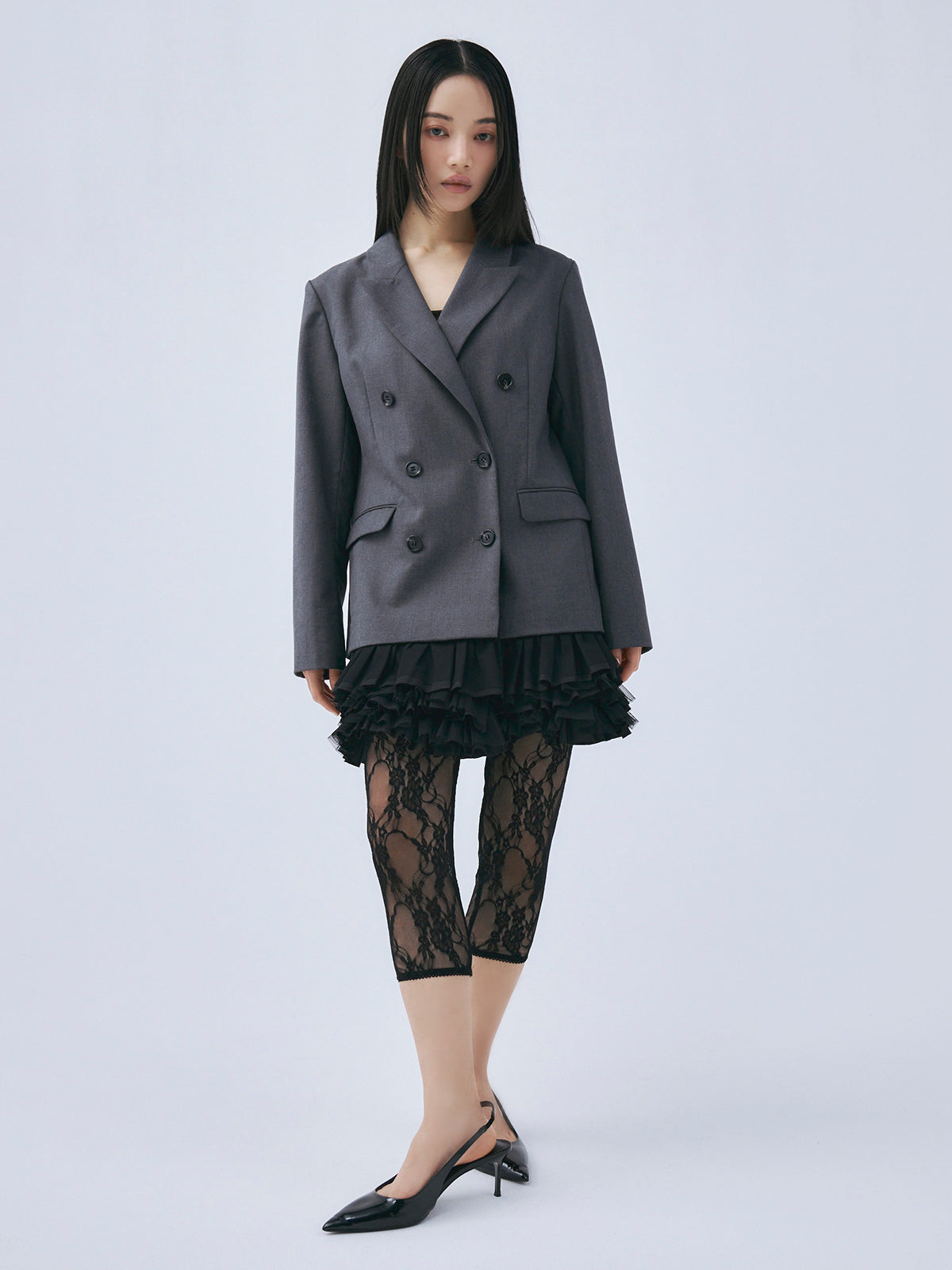 フリルトリムジャケットワンピース