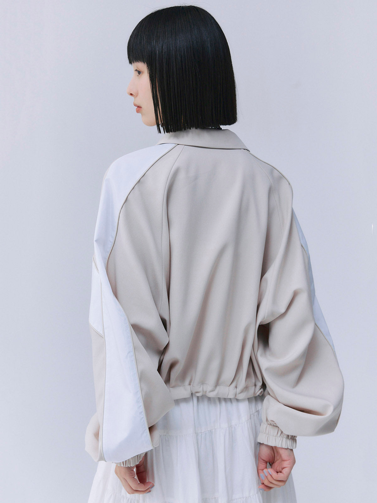 スイッチングバイカラーブルゾン