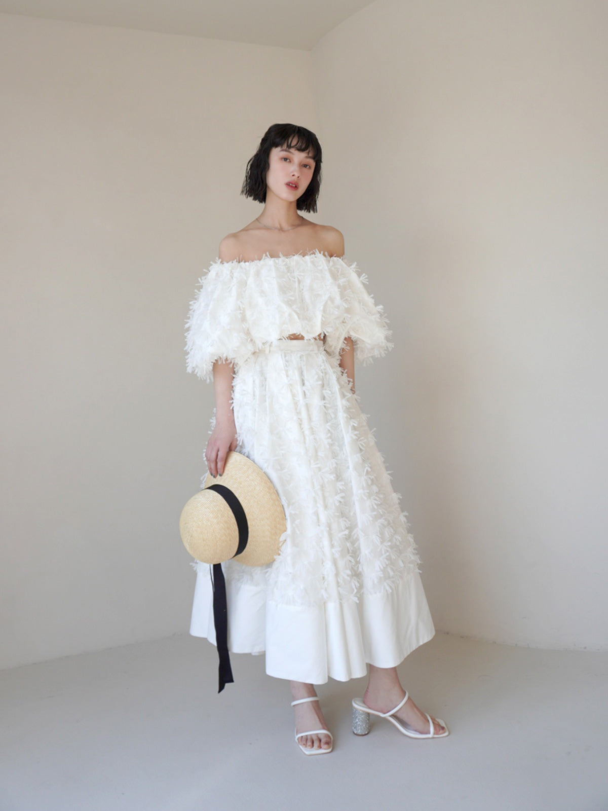 リボンクロスフレアスカート