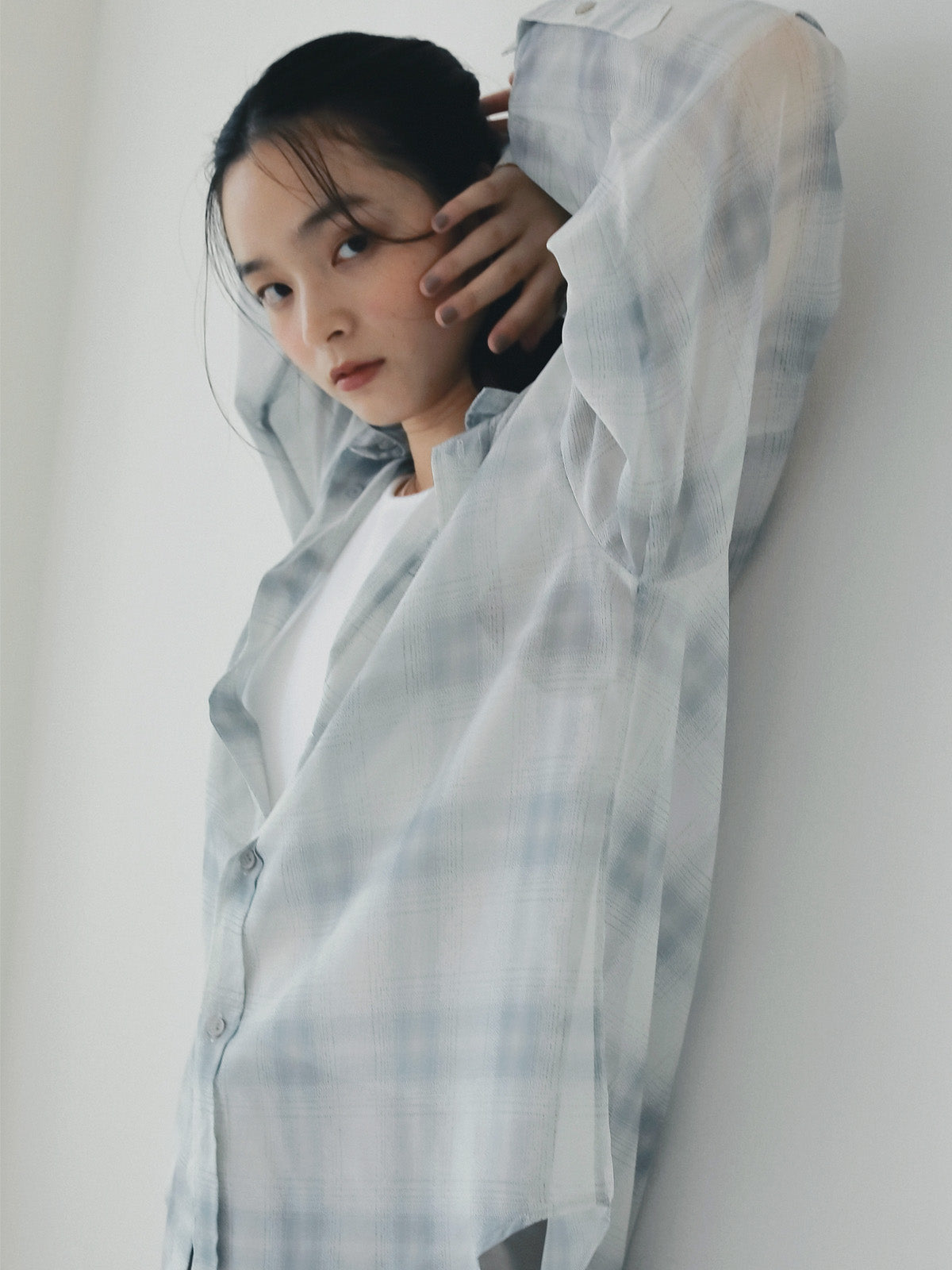 シアーチェック2WAYシャツ