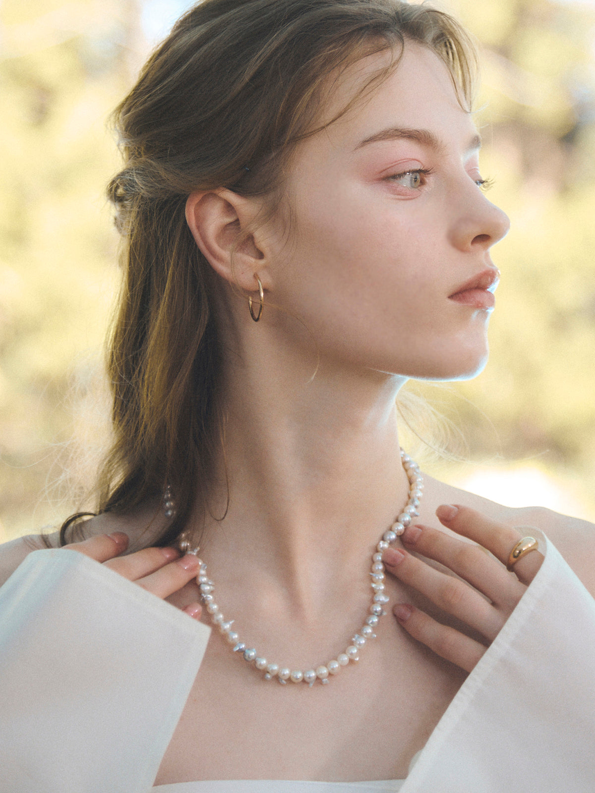 【AYUS】Akoya baropue pearl clicker necklace 6-7.5mm