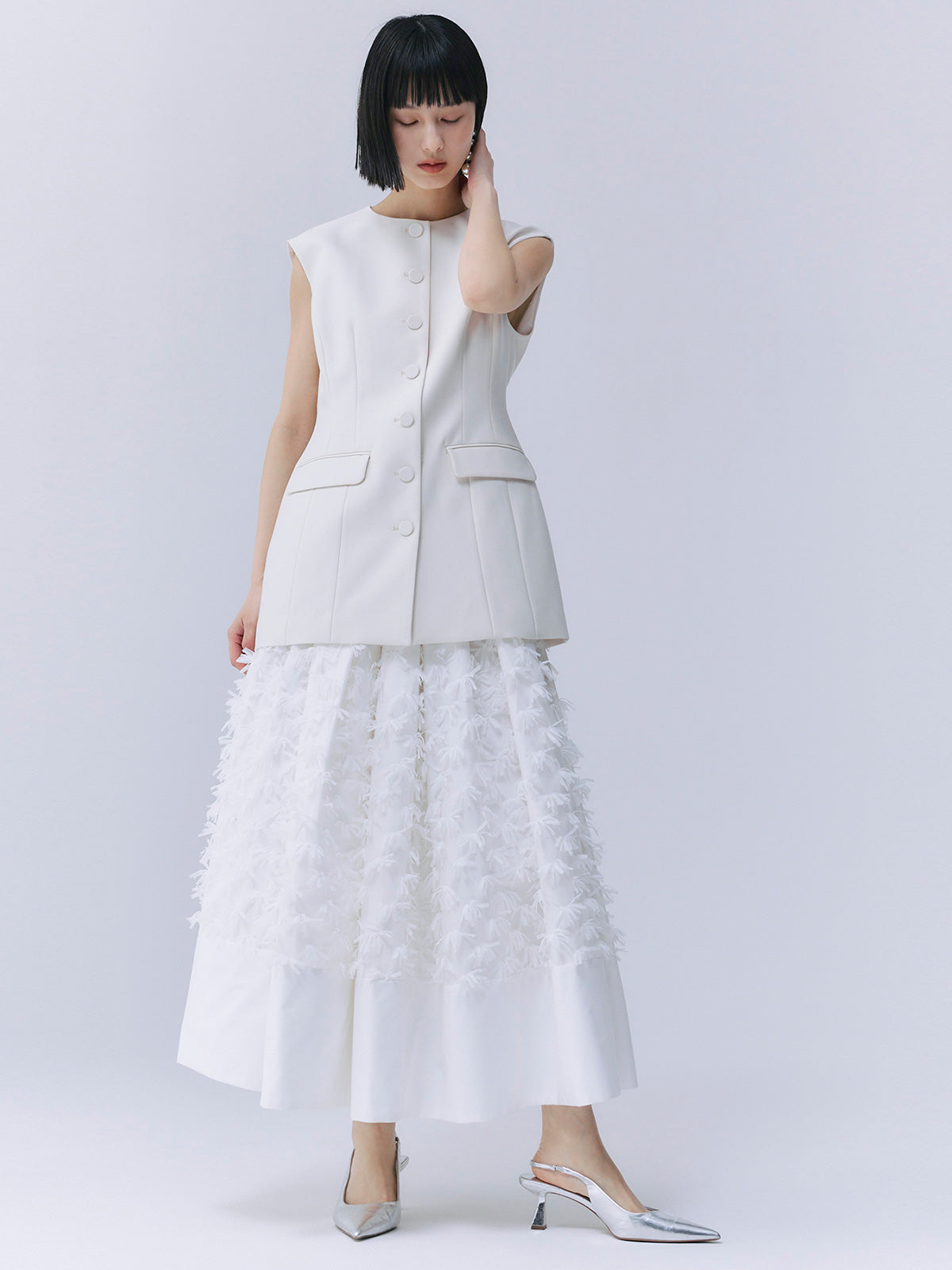 フロントボタンシェイプベスト