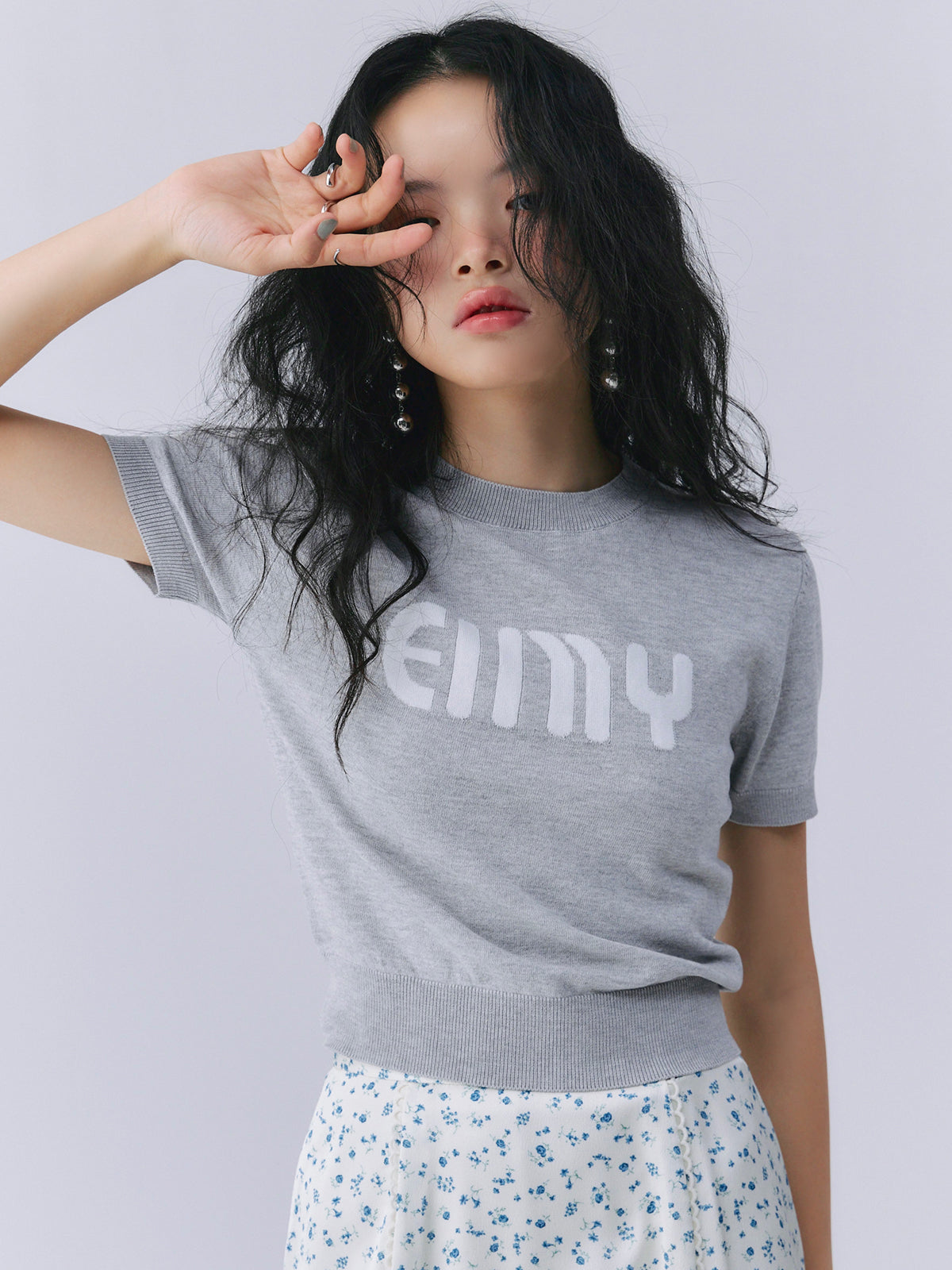 EIMYロゴハーフスリーブニット