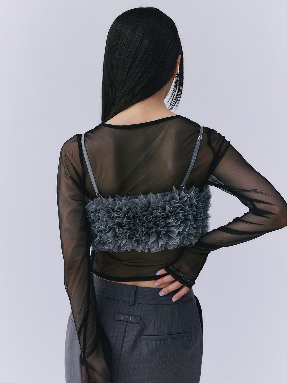 チュールフリルベアトップ