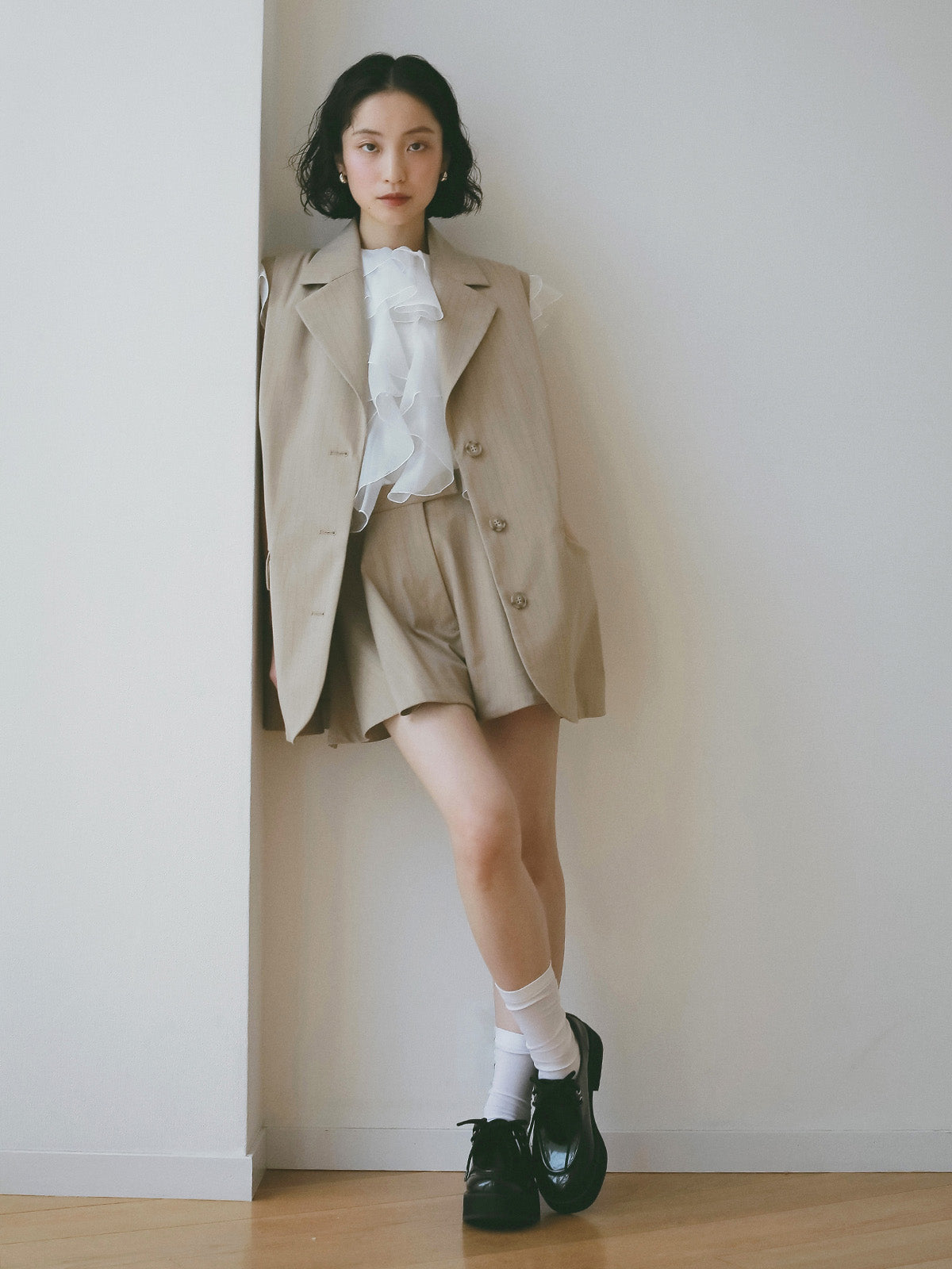 タックハーフパンツ