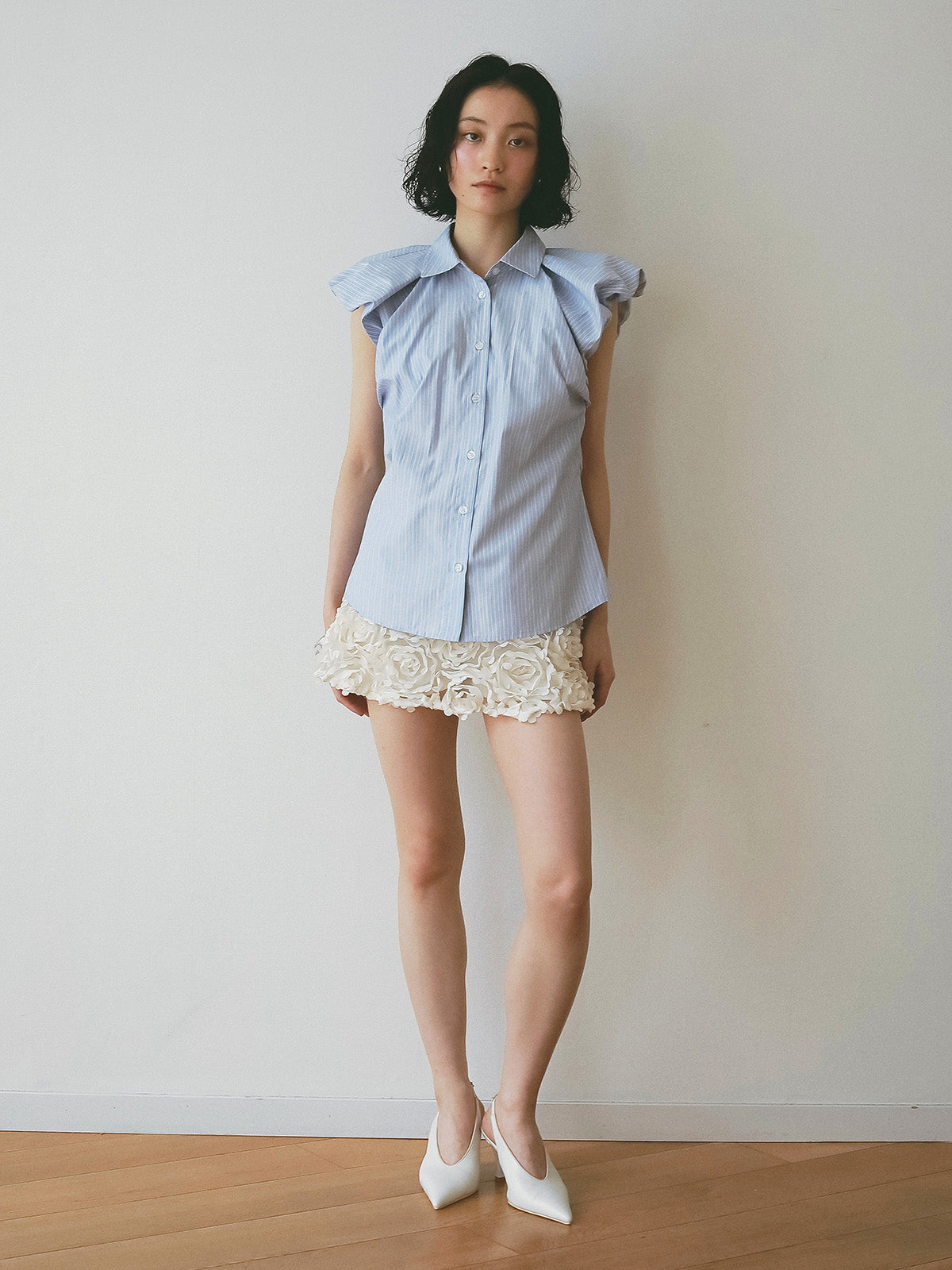 ギャザースリーブブラウス