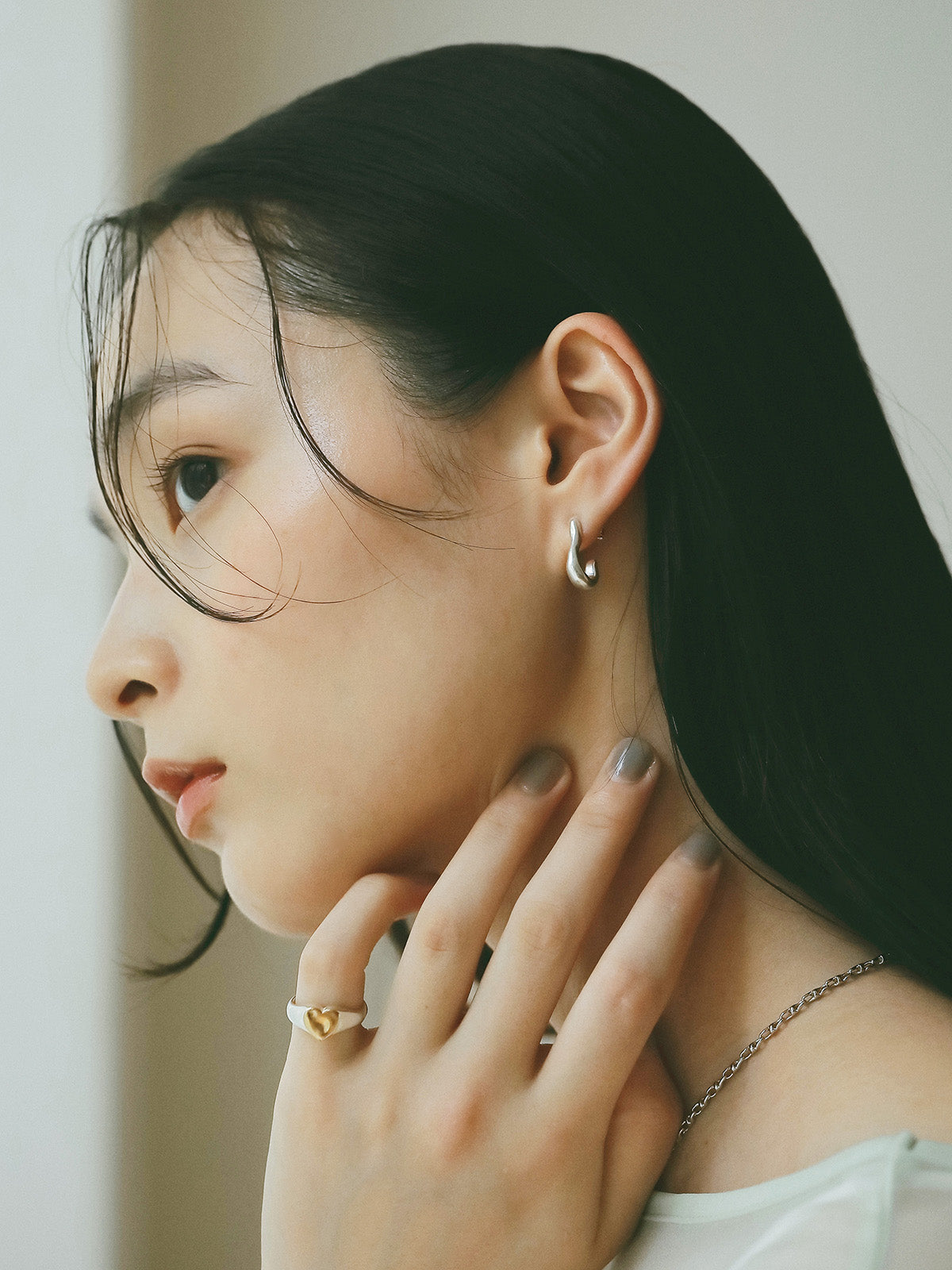 【TEN.】ハートスワンピアス SV