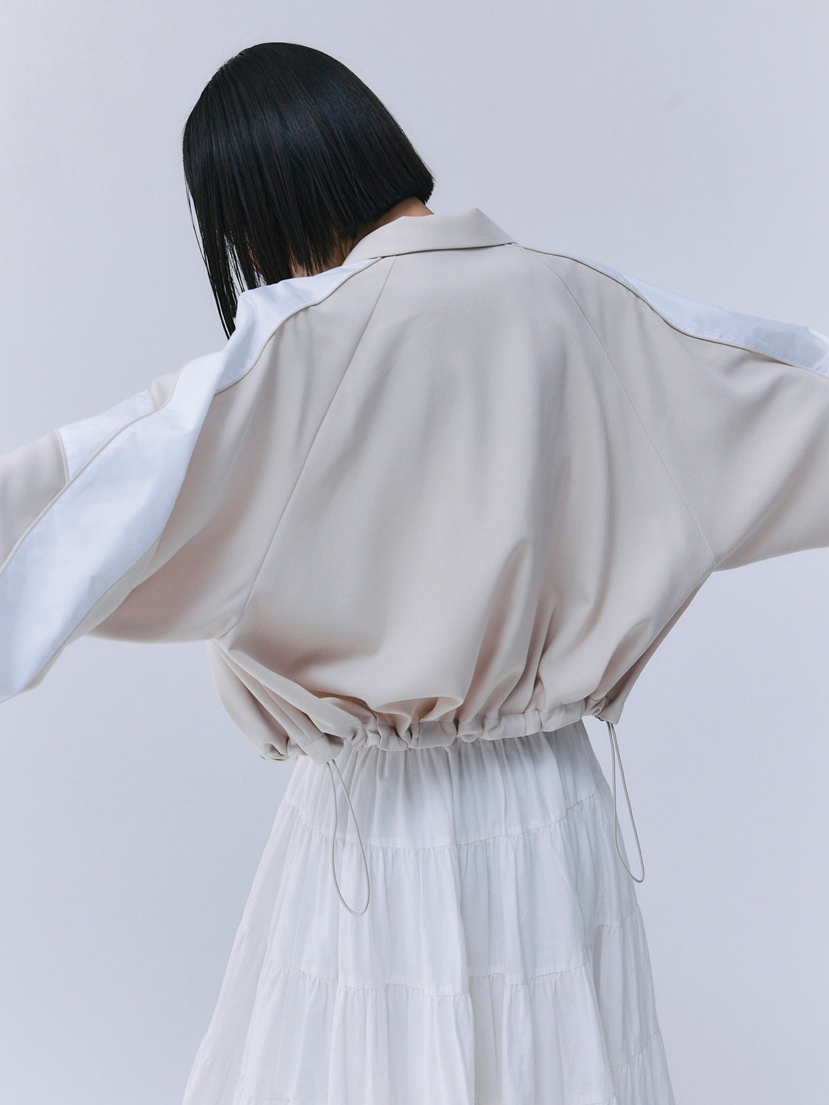 スイッチングバイカラーブルゾン