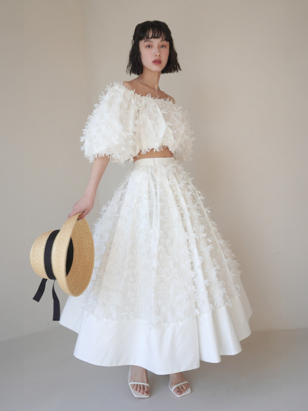 リボンクロスフレアスカート