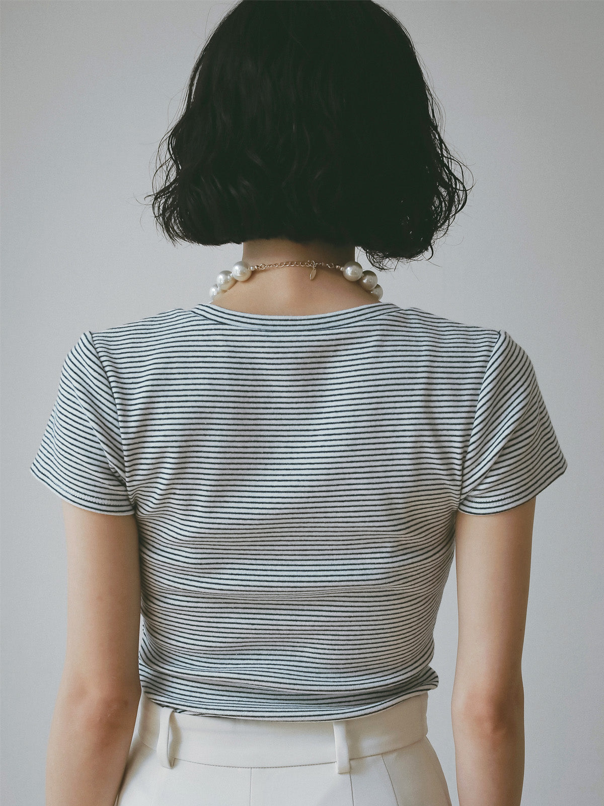 ボーダーリブＴシャツ