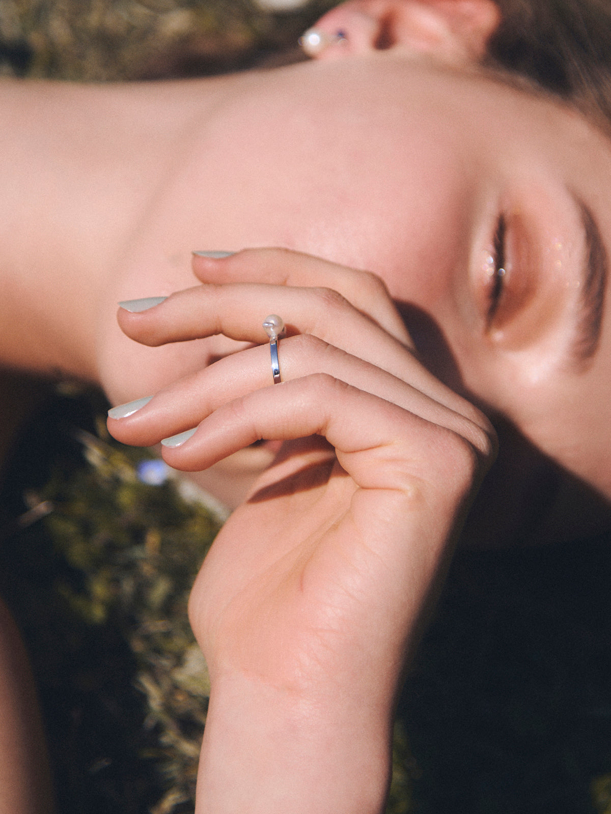 【AYUS】Akoya natural baropue pearl 2P ring  5.0mm 9号