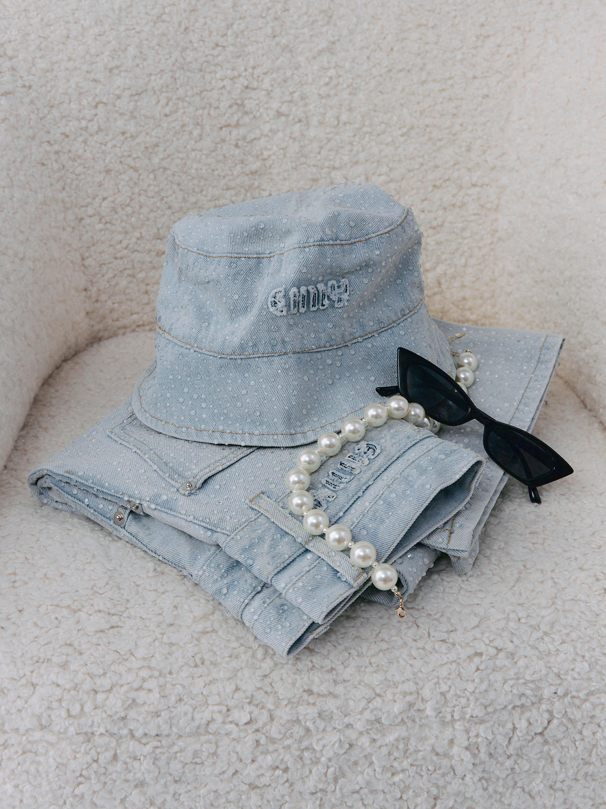 drop patternデニムバケットハット
