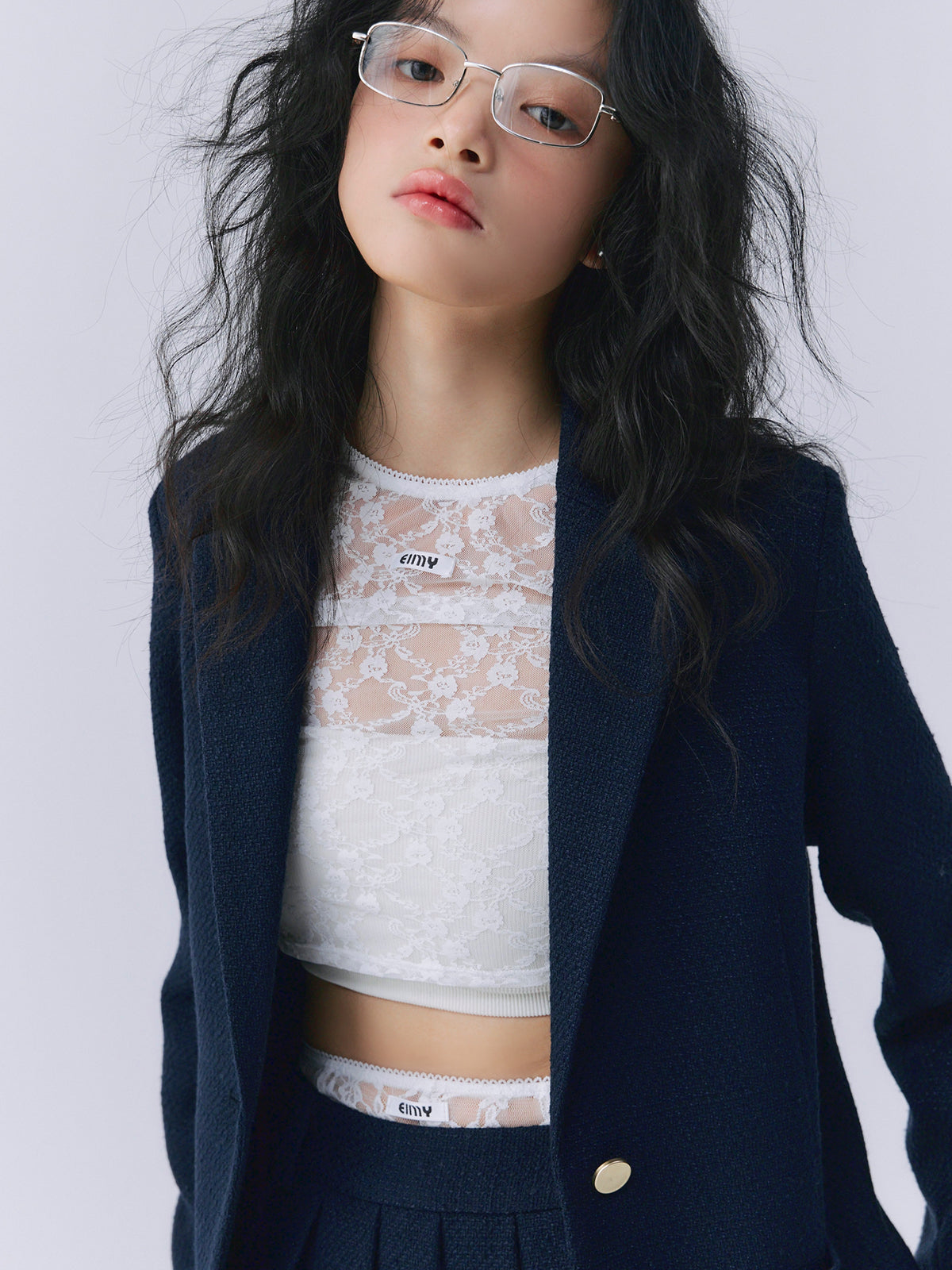 ツイードテーラードジャケット