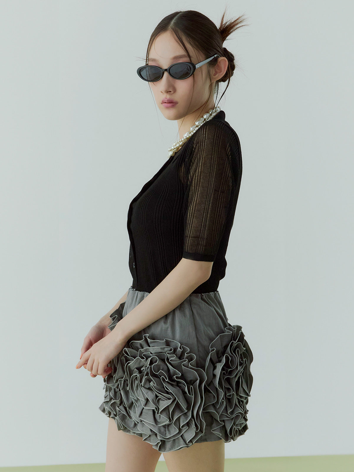 フラワーモチーフミニスカート