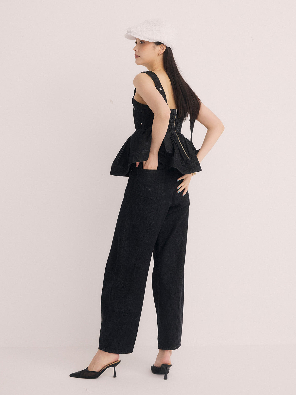 カービーパターンデニムパンツ