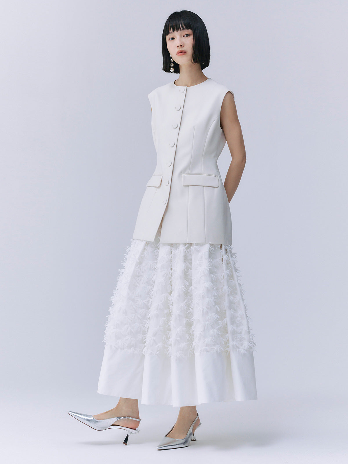 リボンクロスフレアスカート