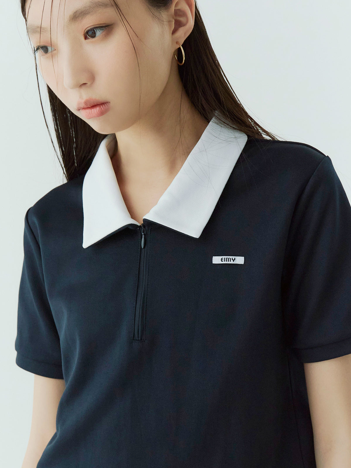 ハーフジップトップスストレートスカートSETUP