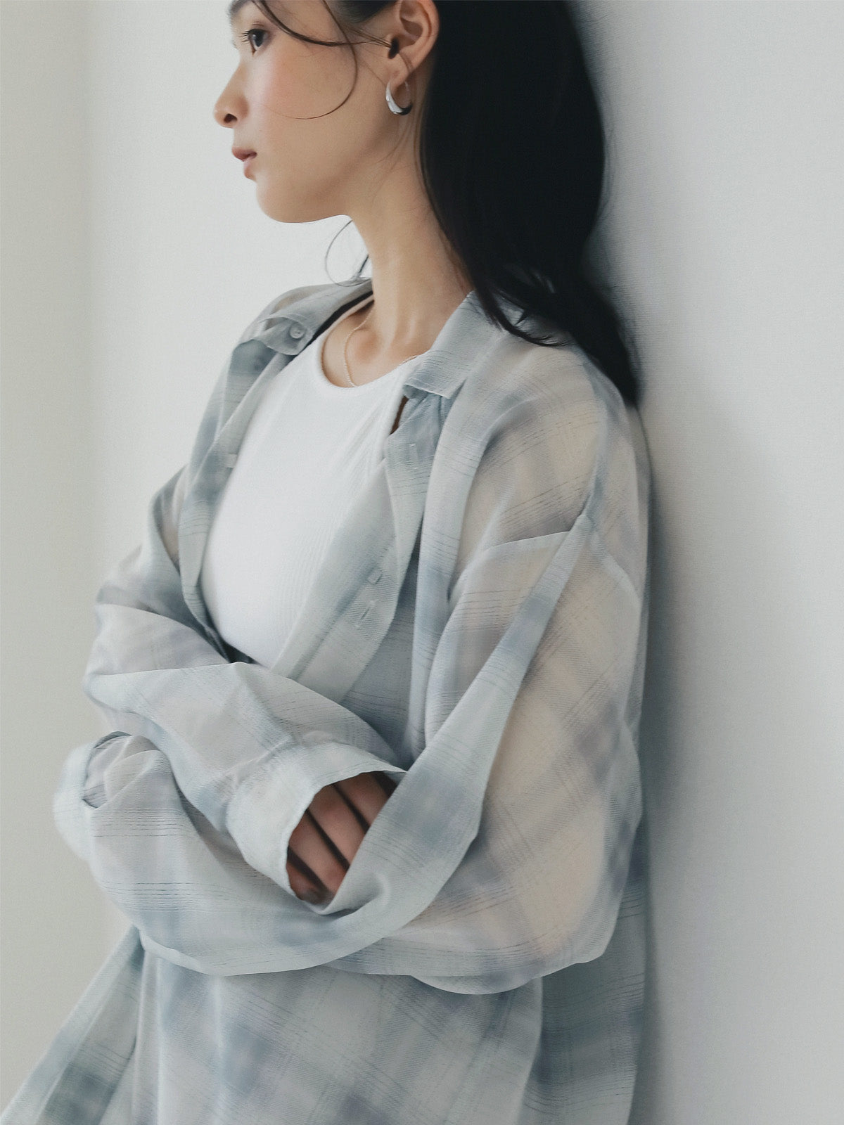 シアーチェック2WAYシャツ