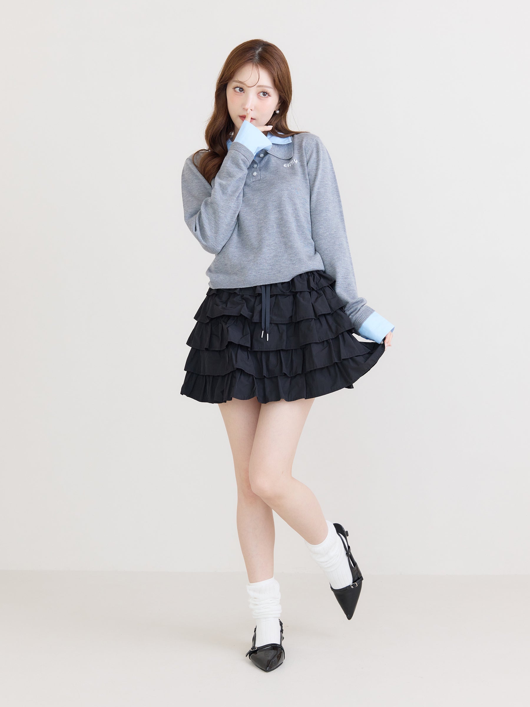 【New Color】ダブルカラーデザインニット