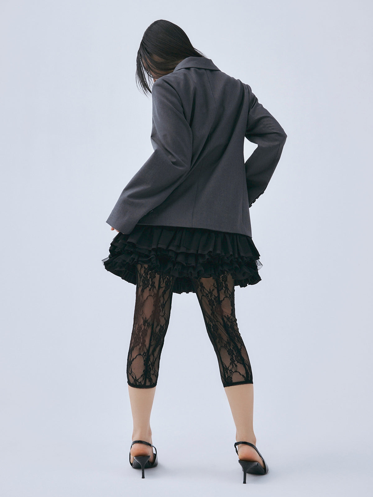 フリルトリムジャケットワンピース