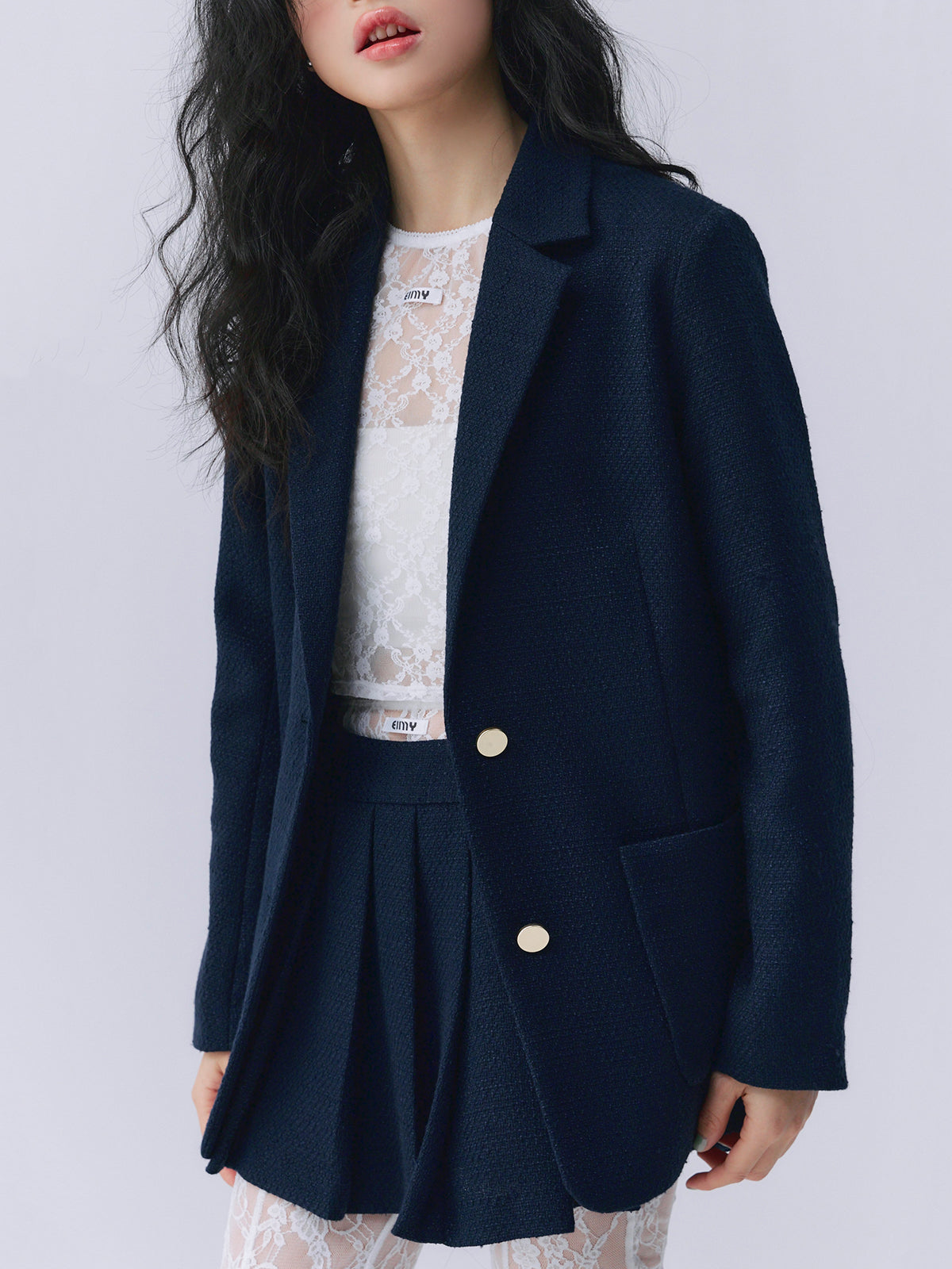 ツイードプリーツミニスカート