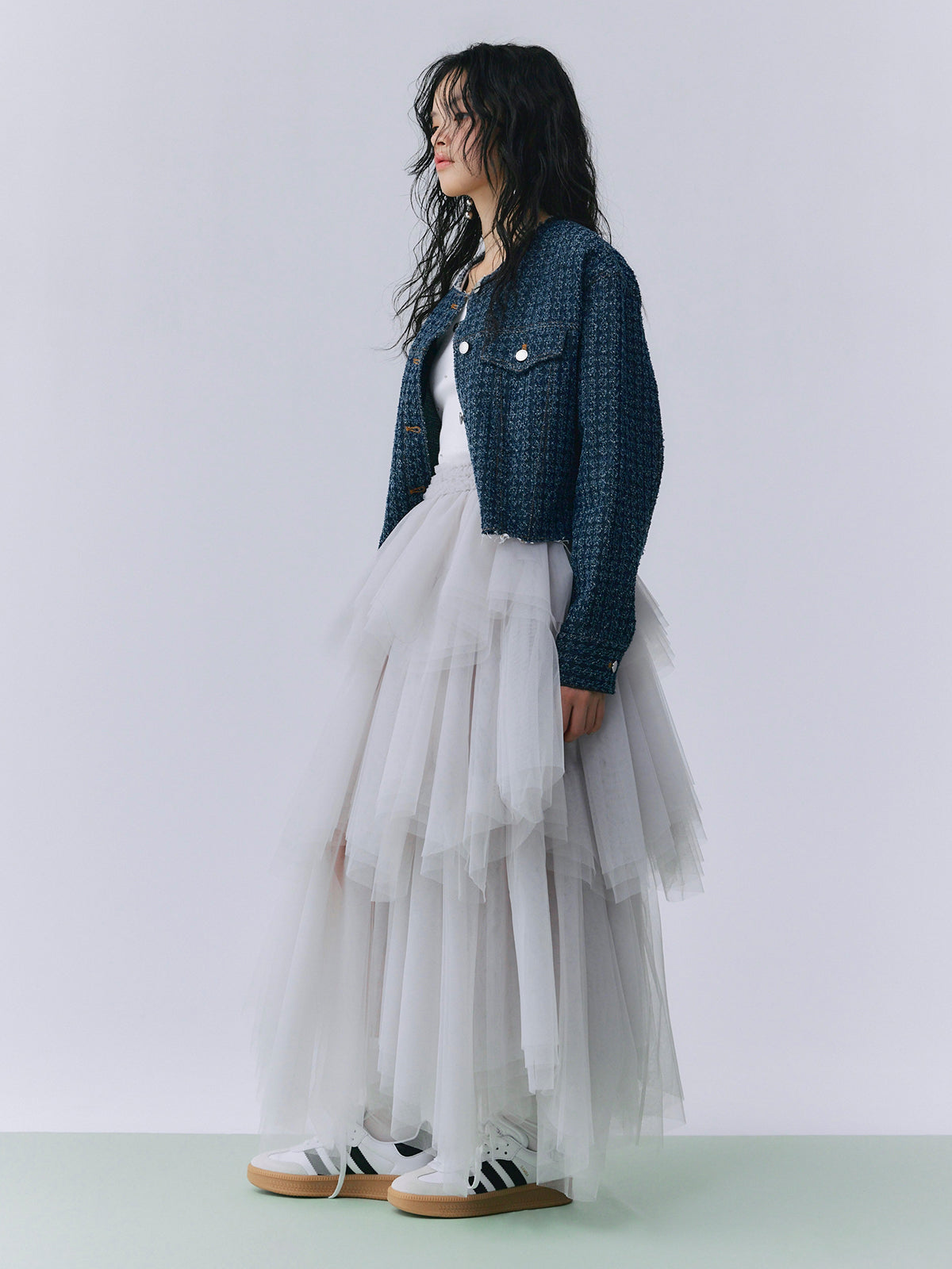 ツイードライクデニムジャケット