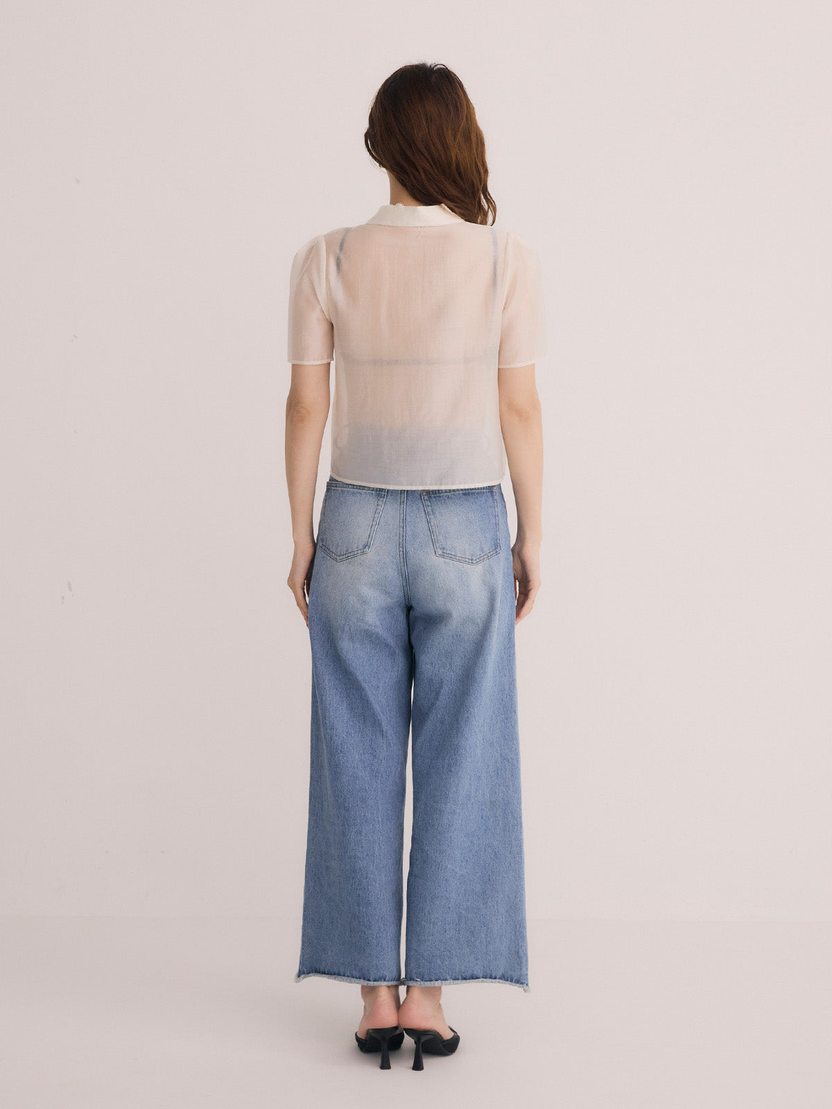 オープンカラーシアーシャツ