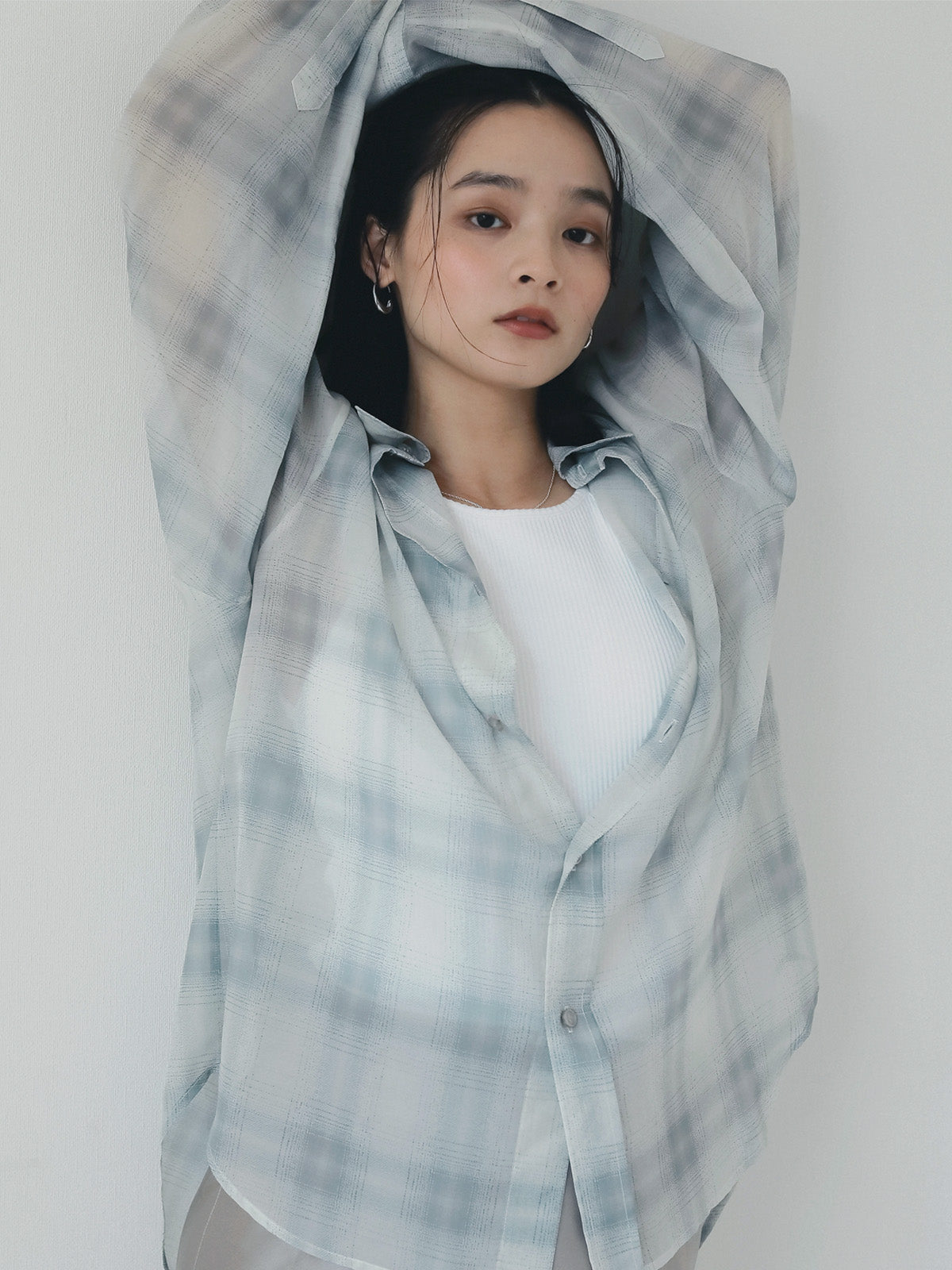 シアーチェック2WAYシャツ