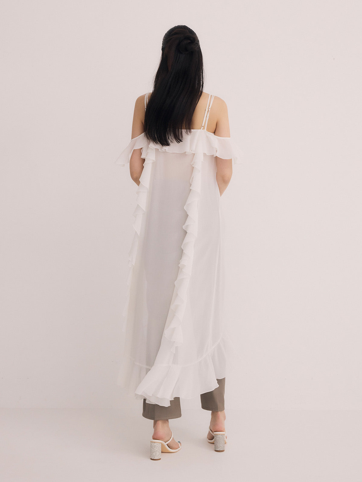 ラッフルキャミロングブラウス