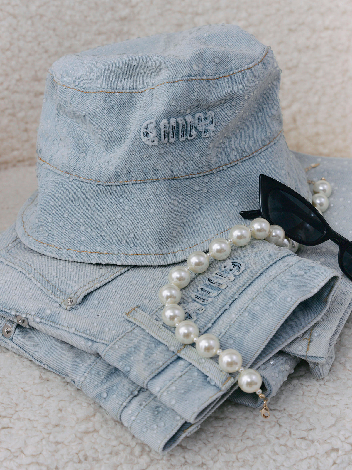 drop patternデニムバケットハット