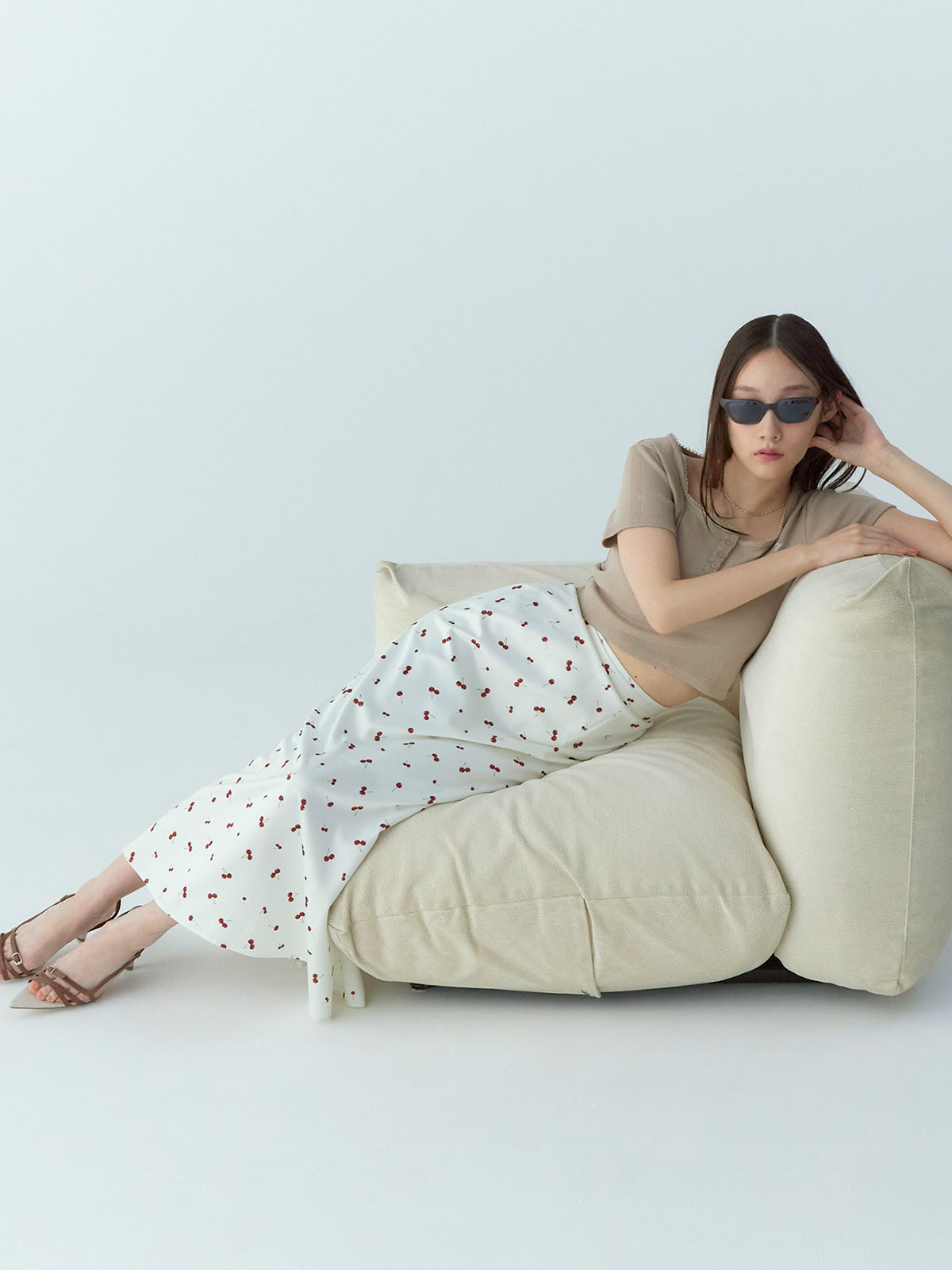 cherry patternスカート