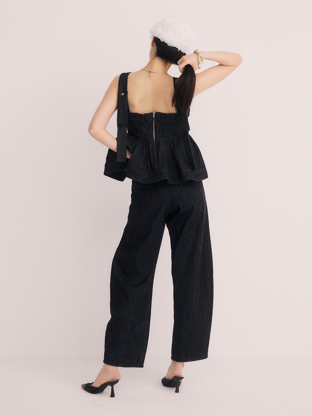 カービーパターンデニムパンツ