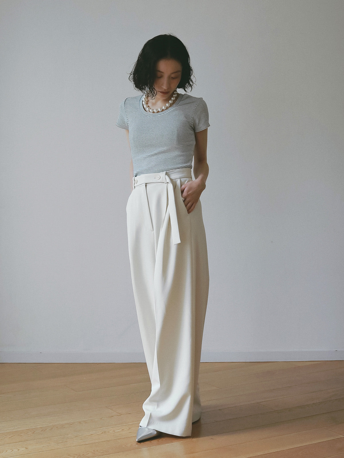 ボーダーリブＴシャツ