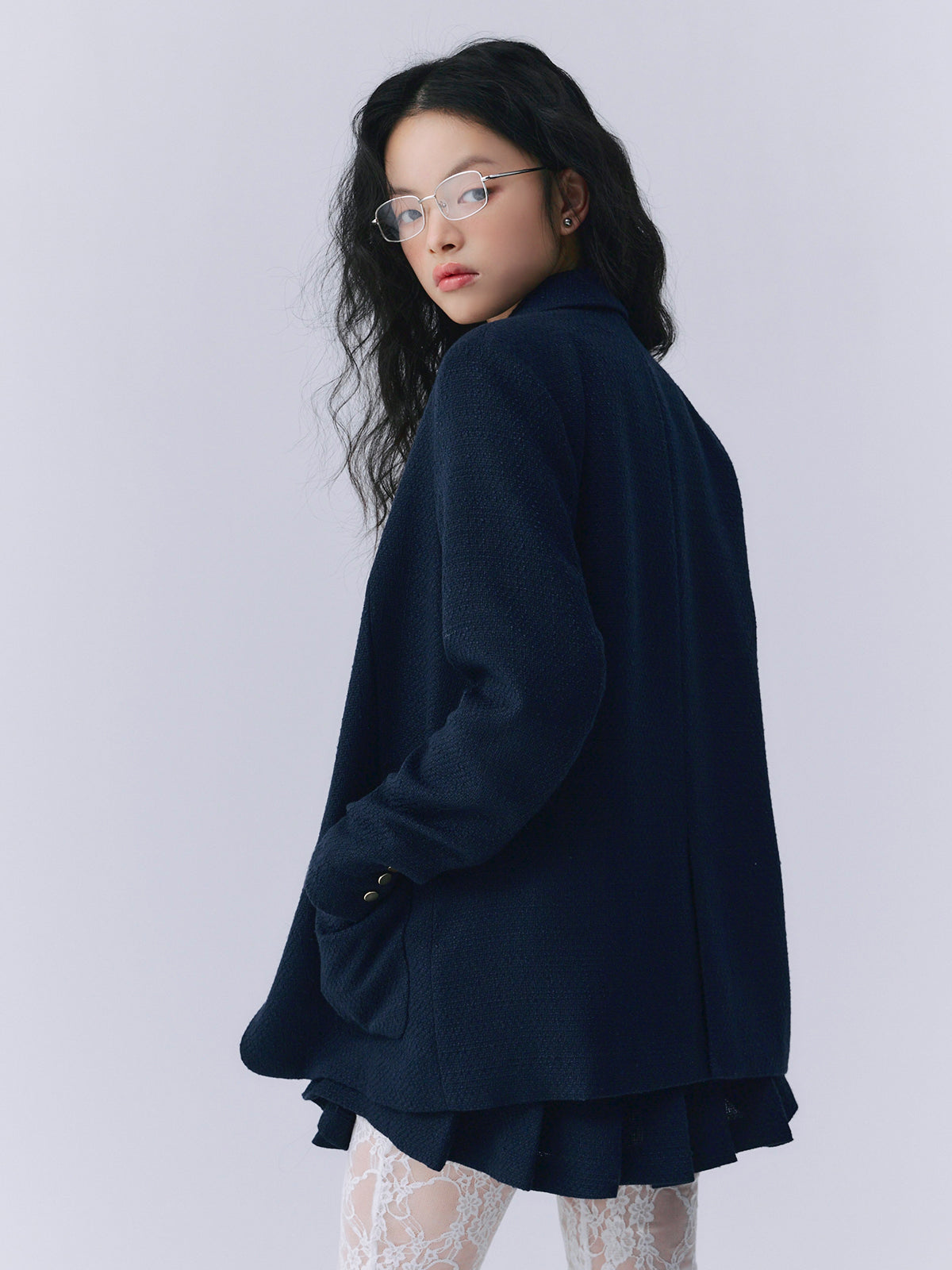 ツイードテーラードジャケット