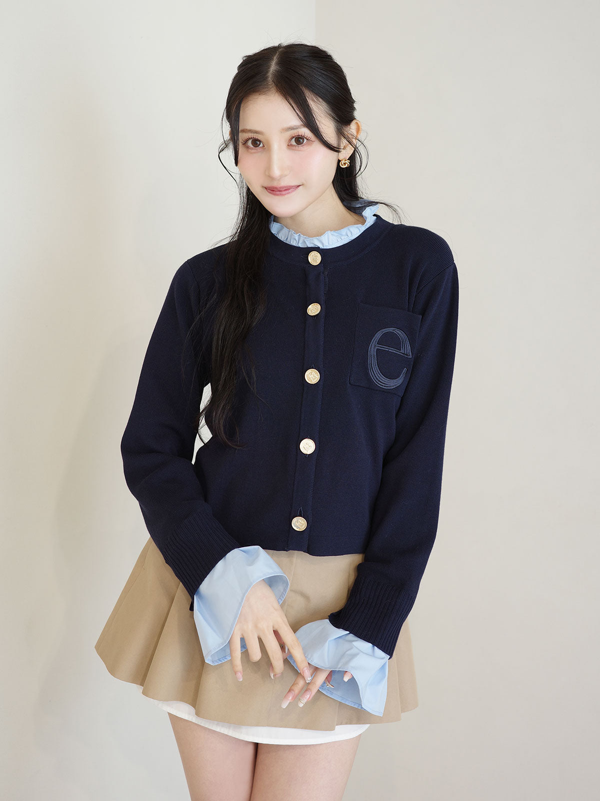 MODEL:160cm／COLOR:NAVY／SIZE:F