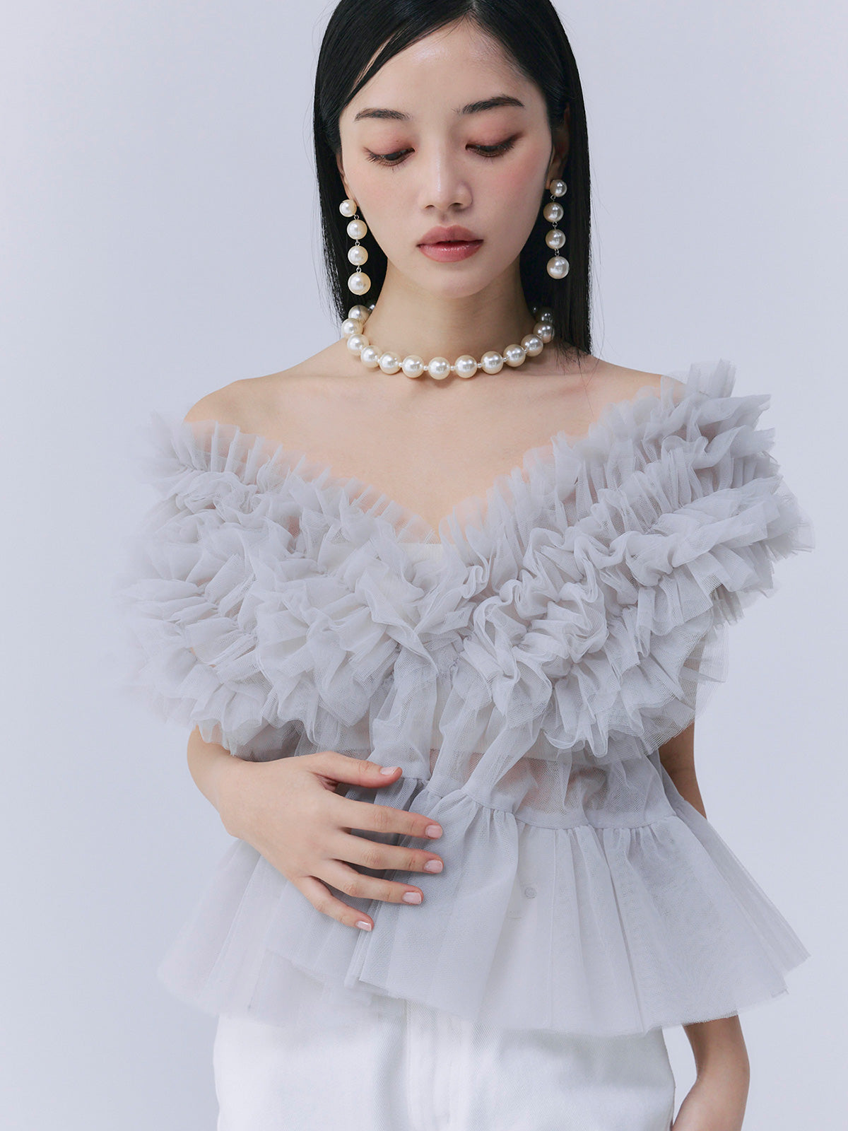 チュールフリルボリュームベスト