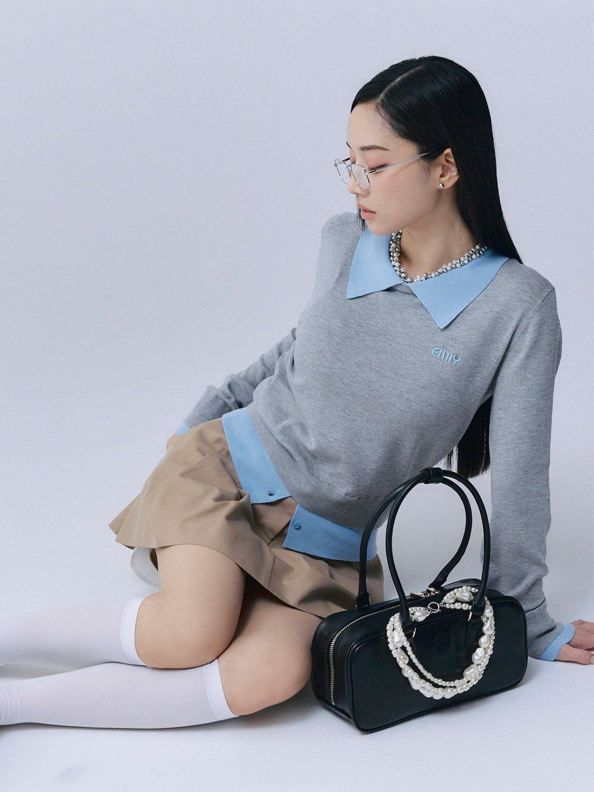 ニットレイヤードトップス