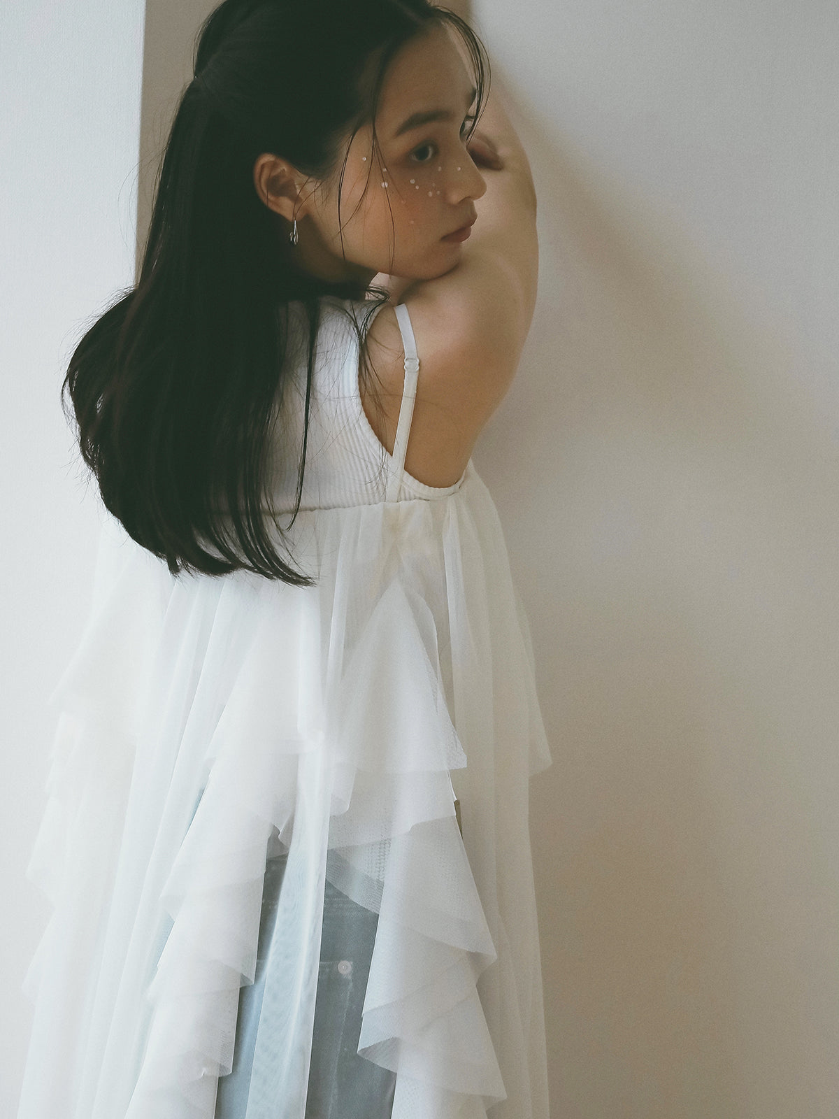 リブタンクセットボリュームチュールチュニック