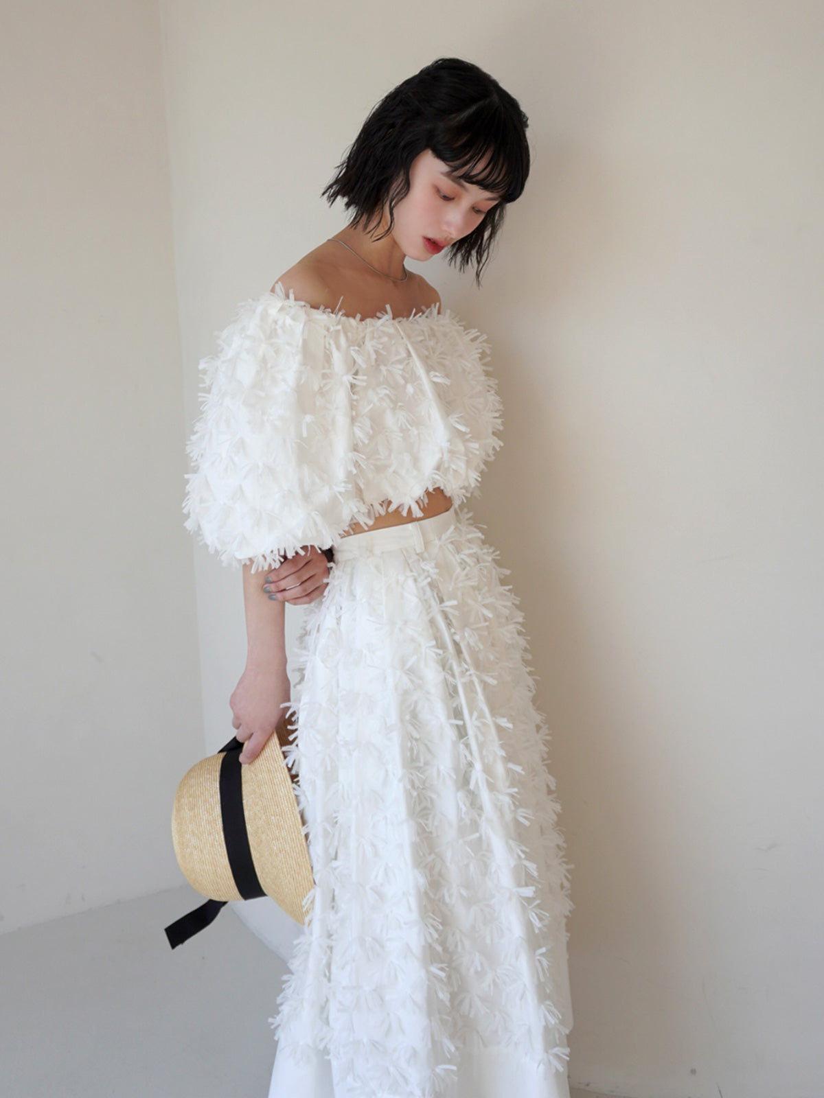 リボンクロスフレアスカート