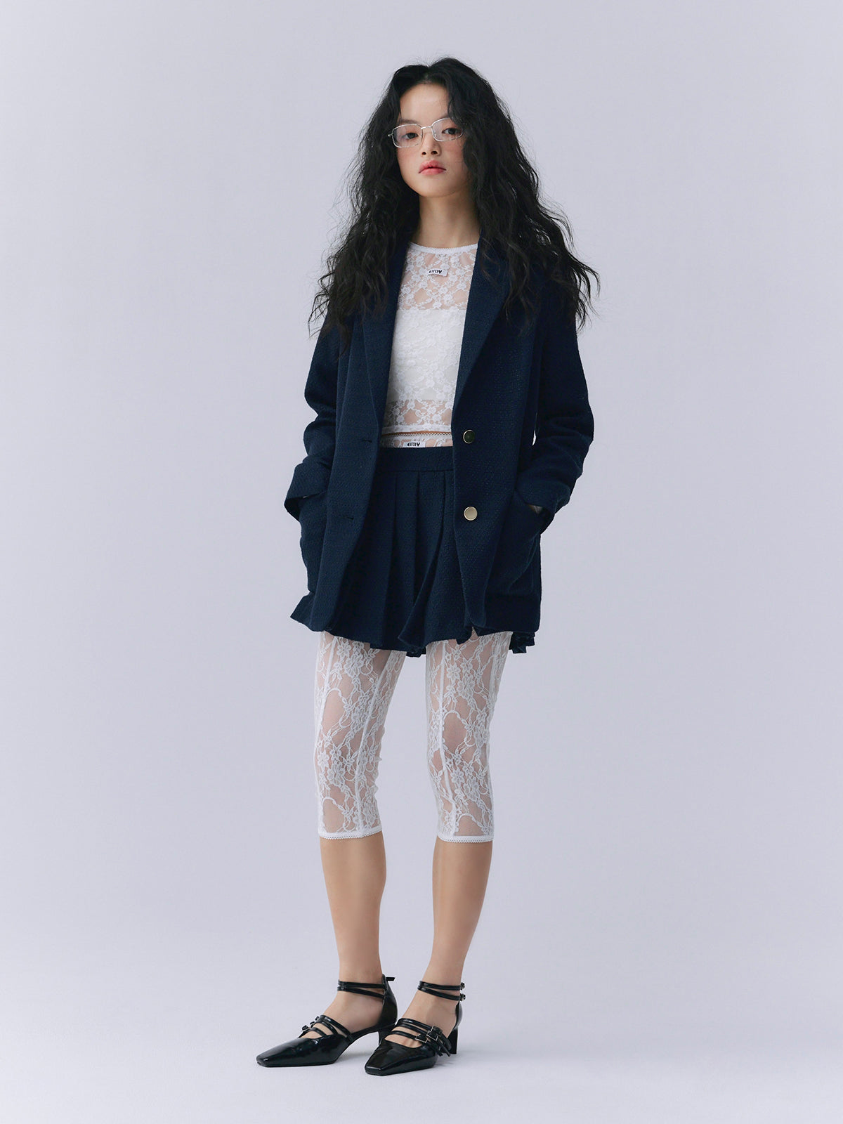 ツイードテーラードジャケット