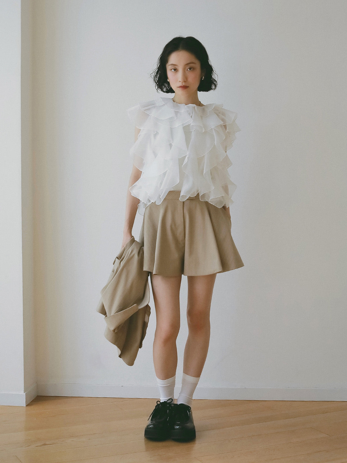 タックハーフパンツ