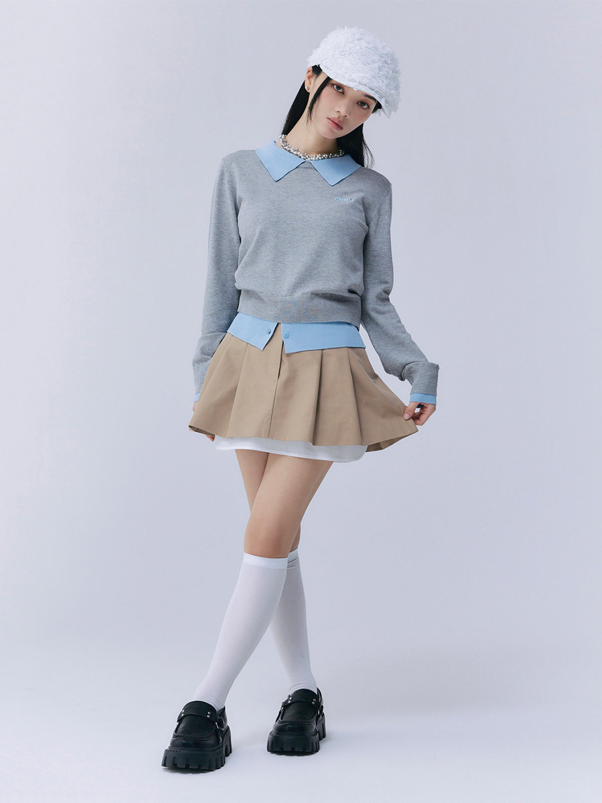 MODEL:158cm／COLOR:BEIGE／SIZE:S