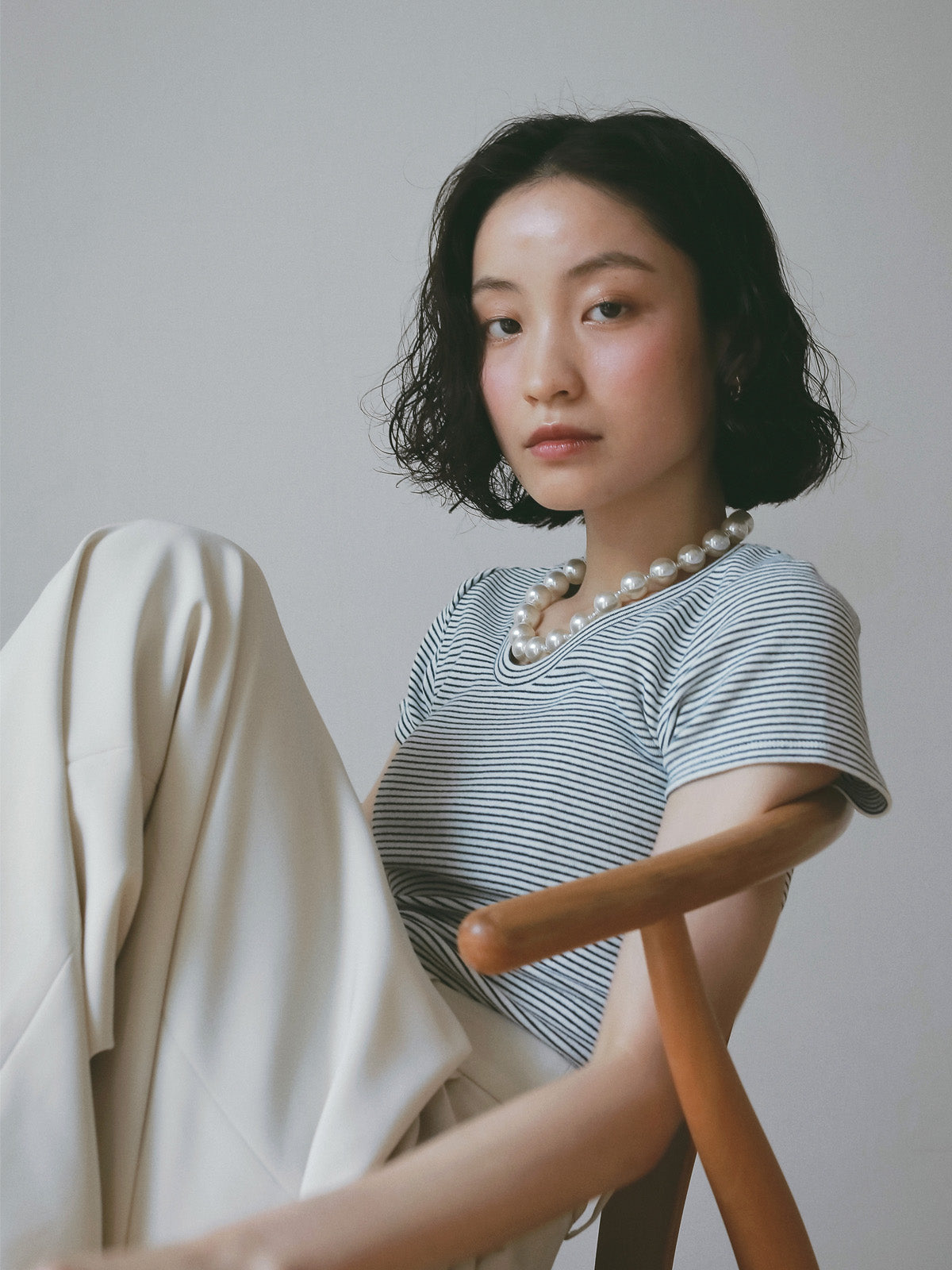 ボーダーリブＴシャツ