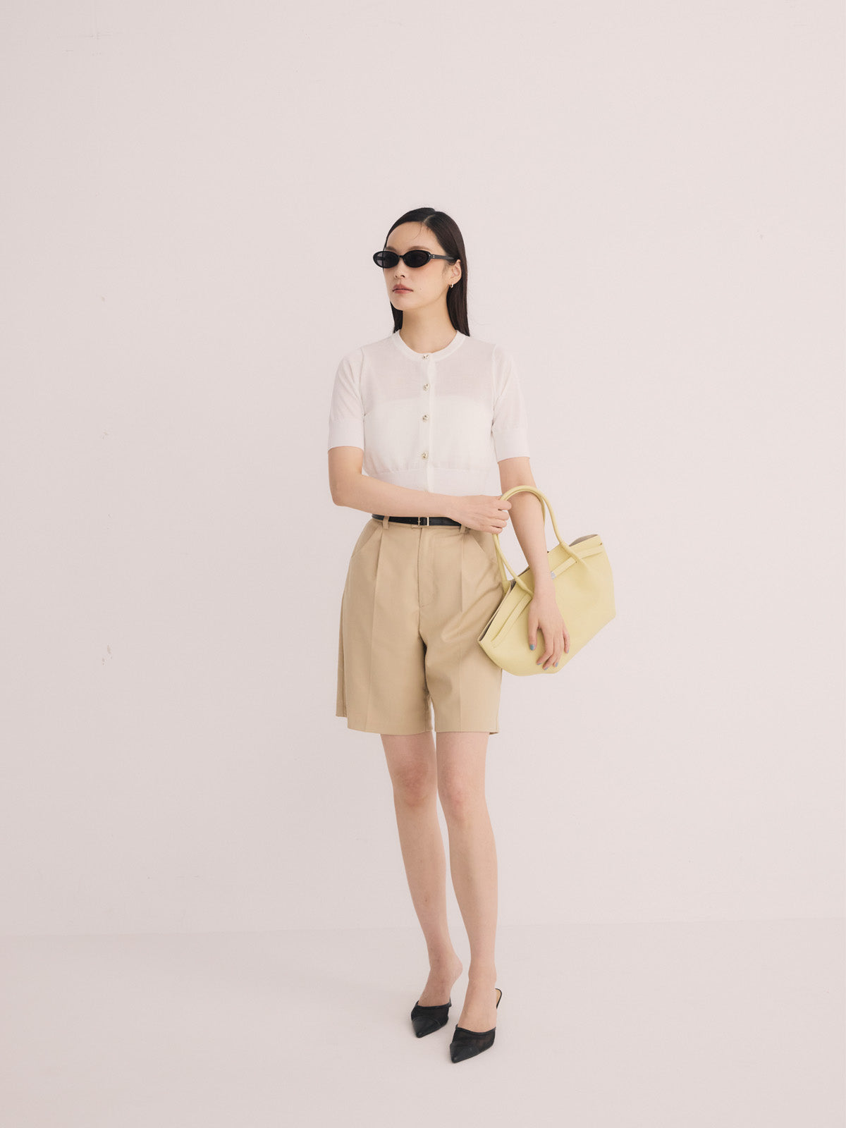 ハーフスリーブシアーニットカーデ