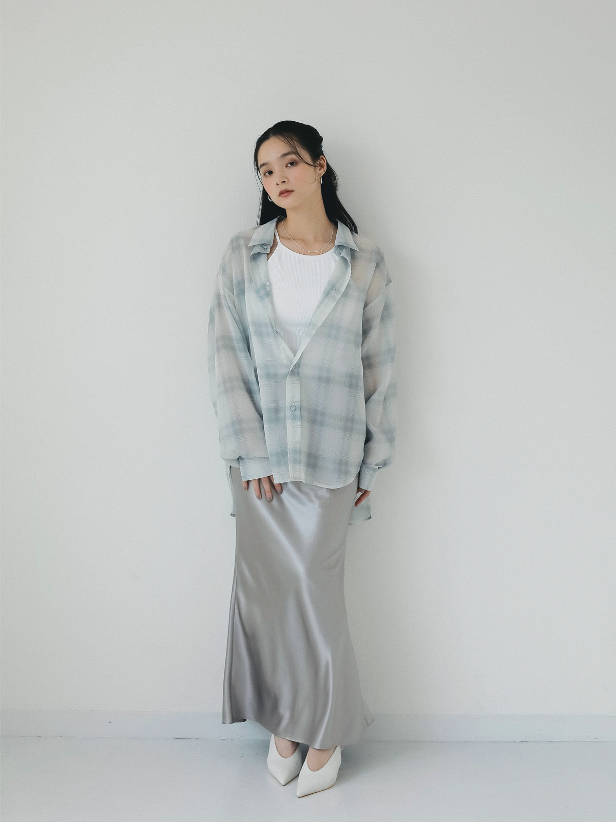 シアーチェック2WAYシャツ